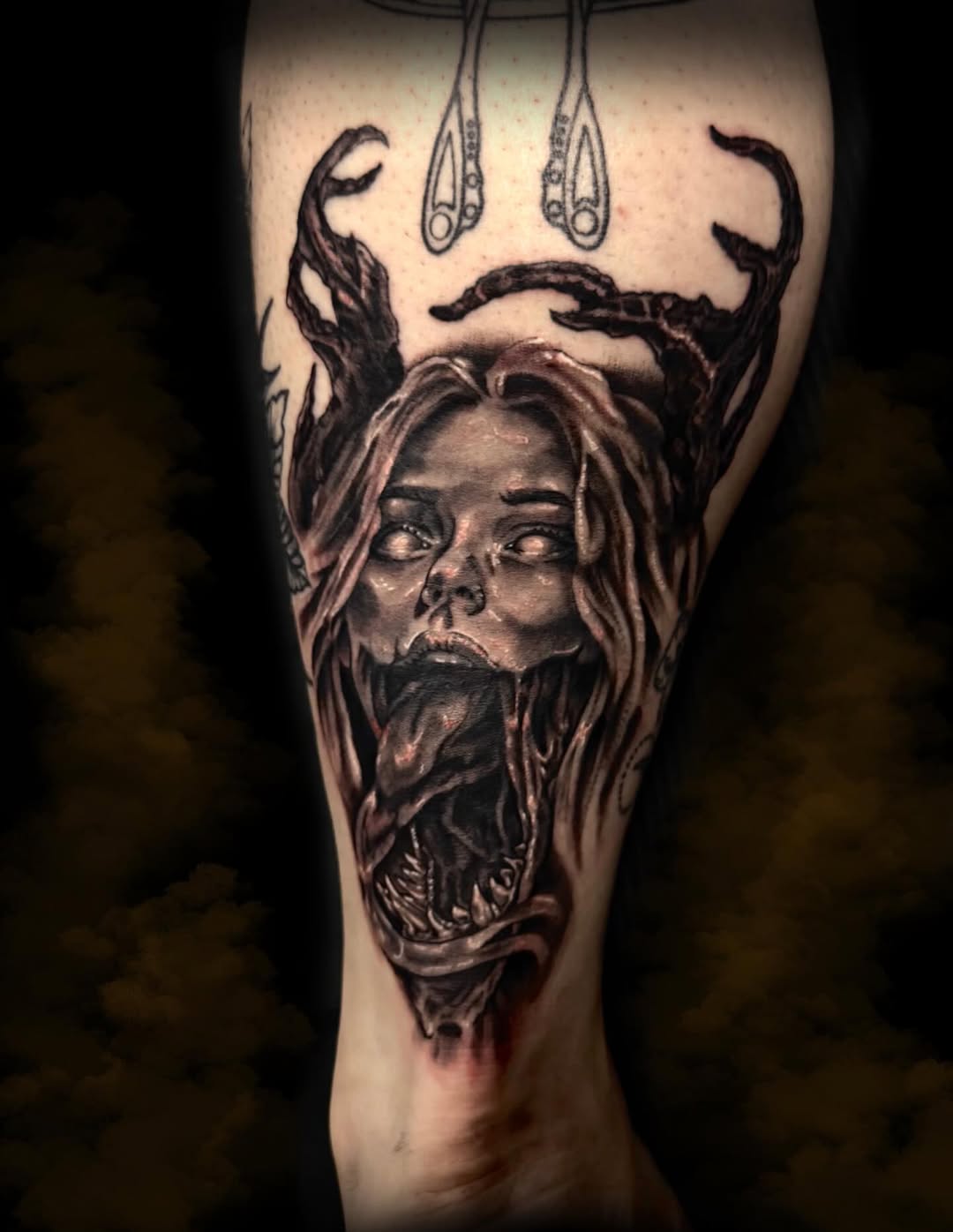 Tattoo by @jamisonellsworthtattoos β dark_realism, black_and_grey