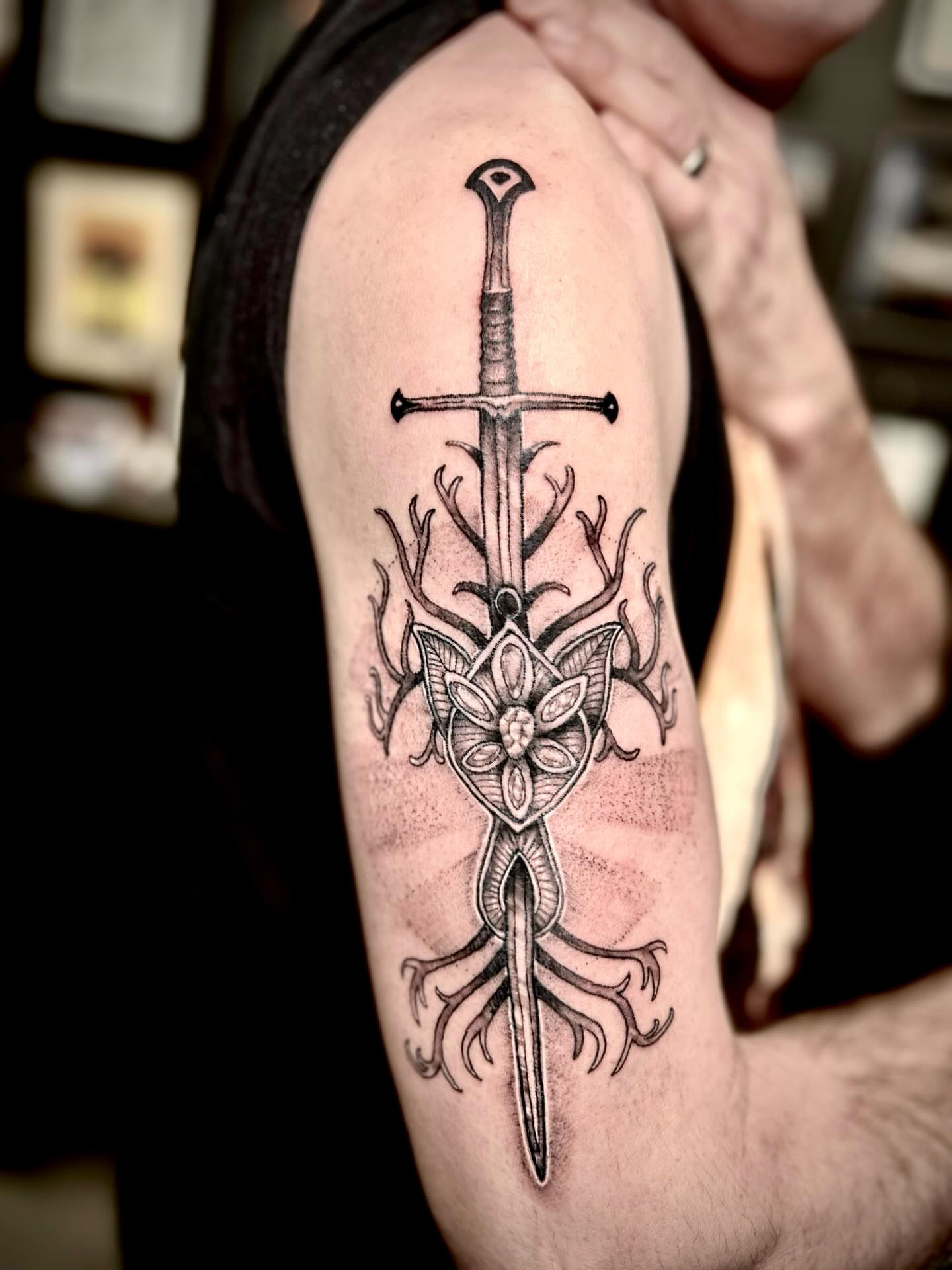 Tattoo by @emilyftattoos — dotwork, geometric