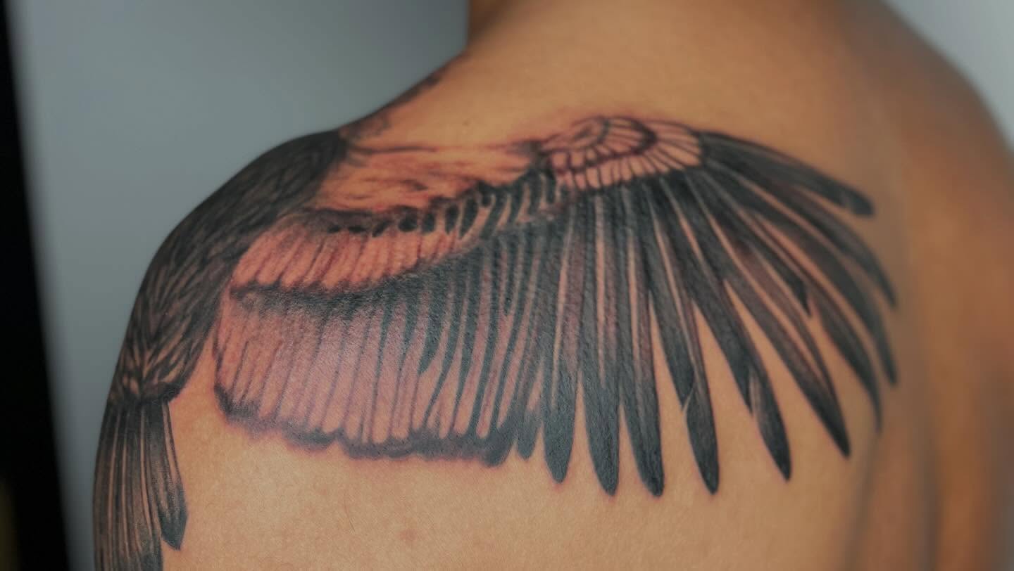 Tattoo by @alexbtatz — black_and_grey