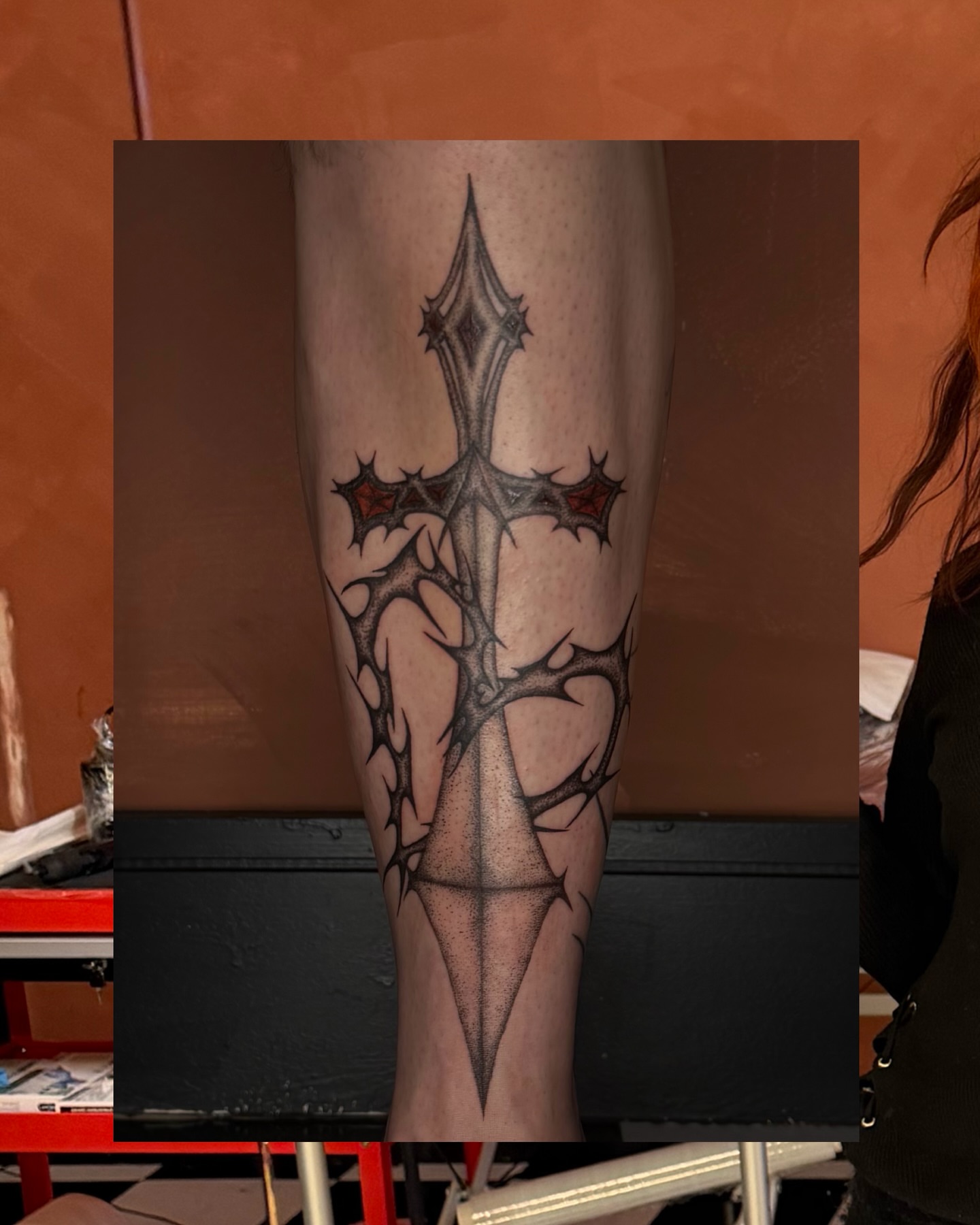 Tattoo by @vsgoblintatts — black_and_grey