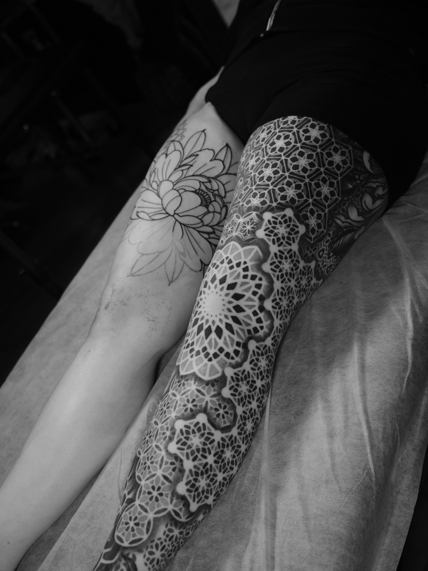 Geometric mandala geometric tattoo on the forearm by Christofer Irvin