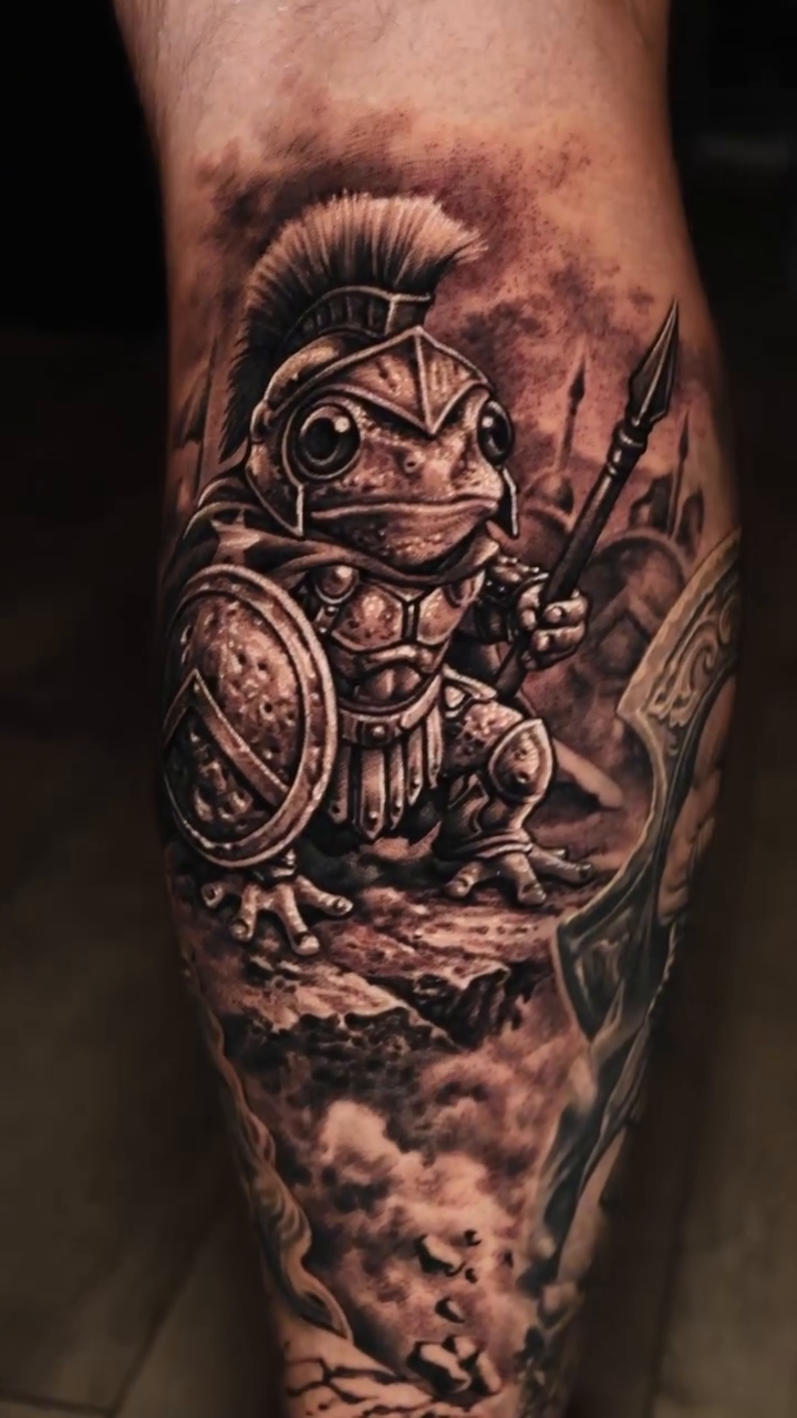 Tattoo by @javi_tattooedtheory — realism, black_and_grey