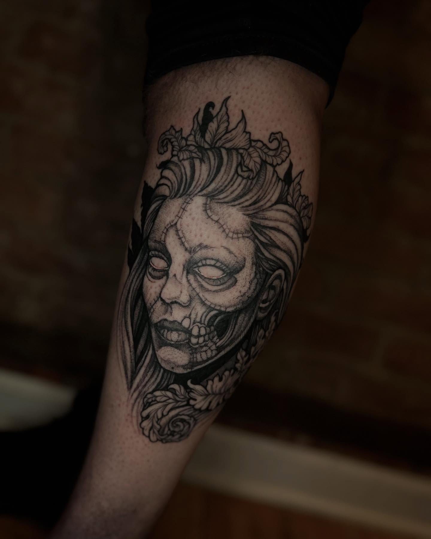 Tattoo by @dee.louisee — black_and_grey, realism