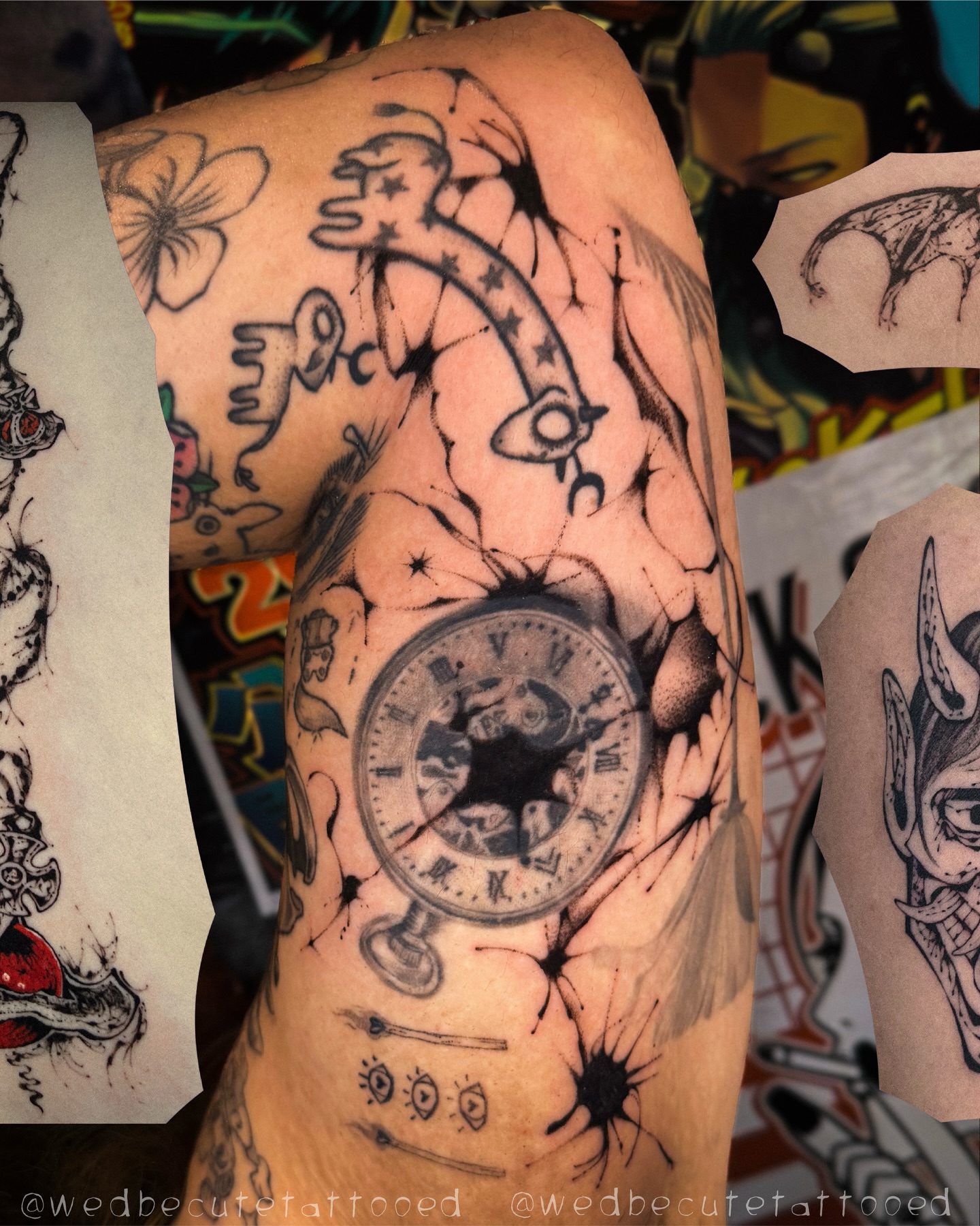 Astronomical clock realism tattoo on the forearm by мια ѕυη