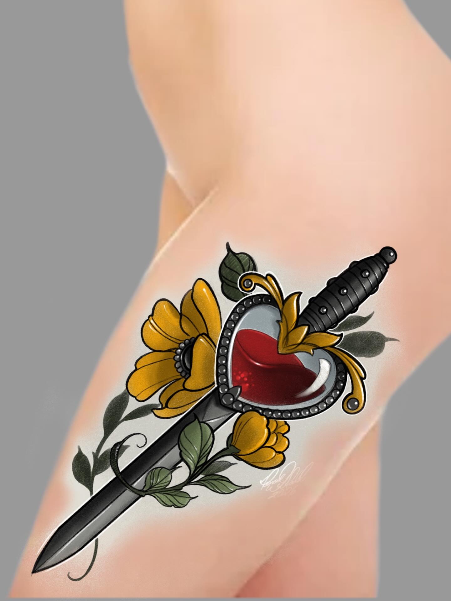 Tattoo by @dna_tattoos — american_traditional, dotwork