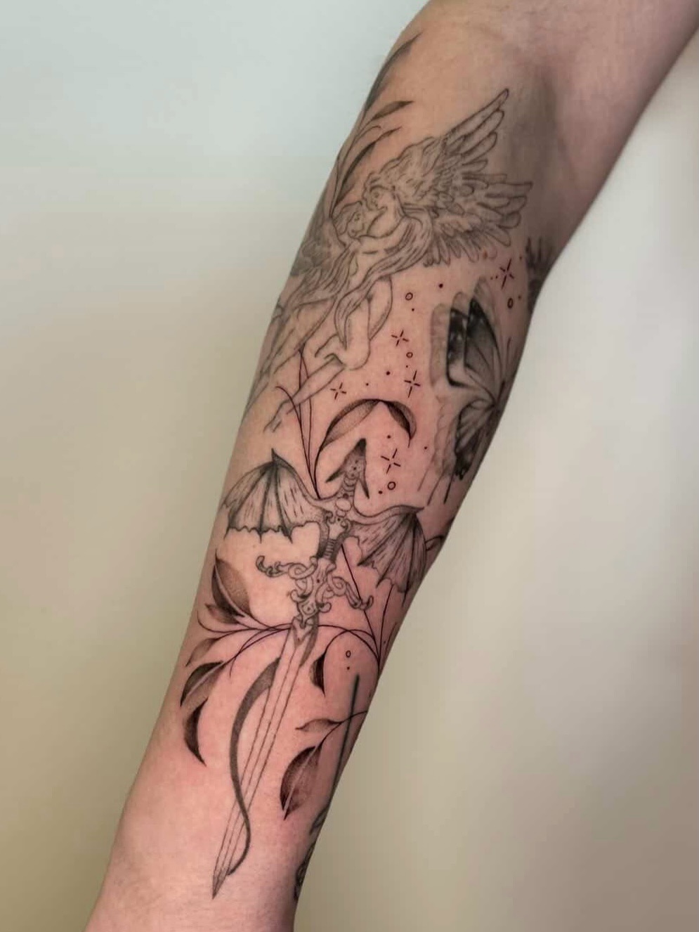 Tattoo by @bycristaliana — black_and_grey, dotwork