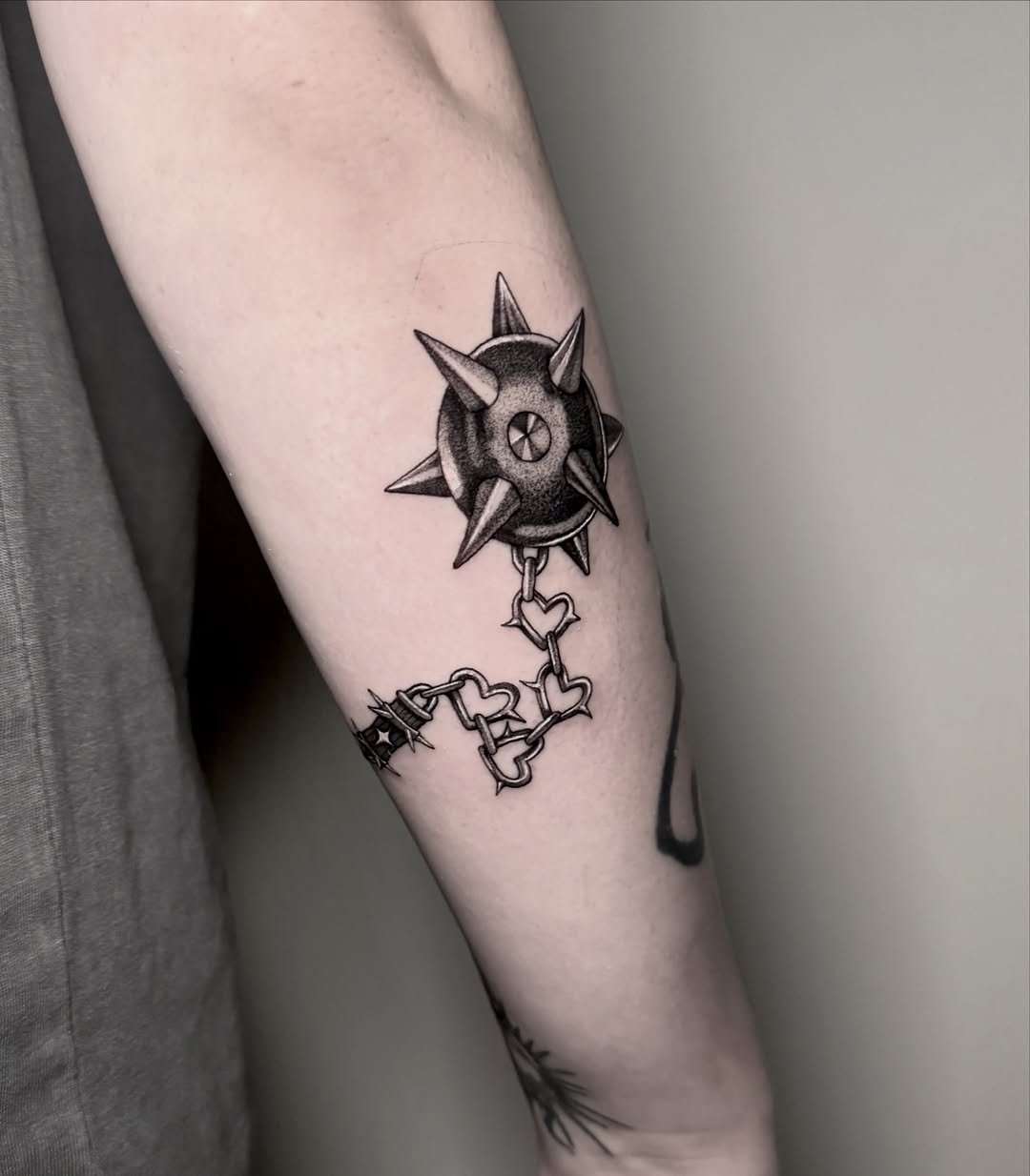 Tattoo by @mochitats — black_and_grey, dark_realism