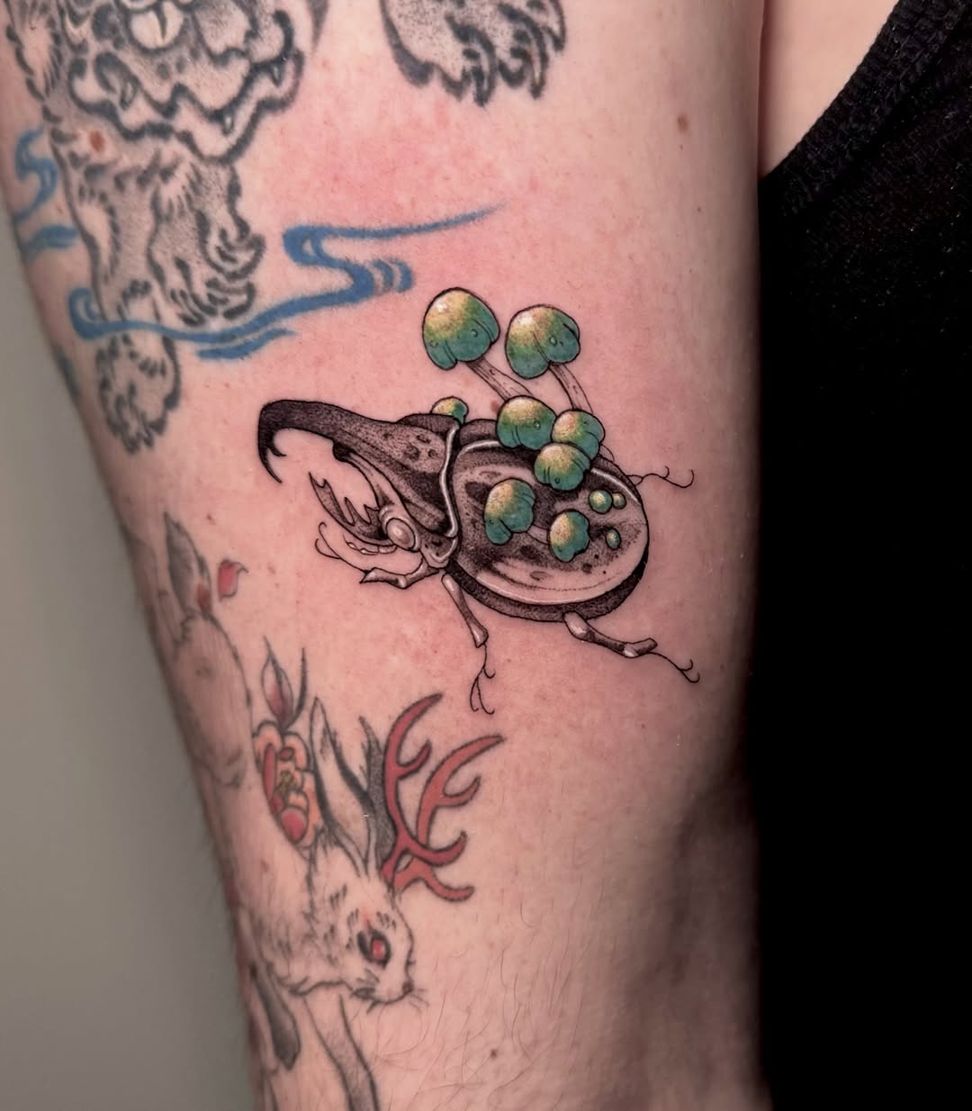 Tattoo by @mochitats — illustrative, black_and_grey
