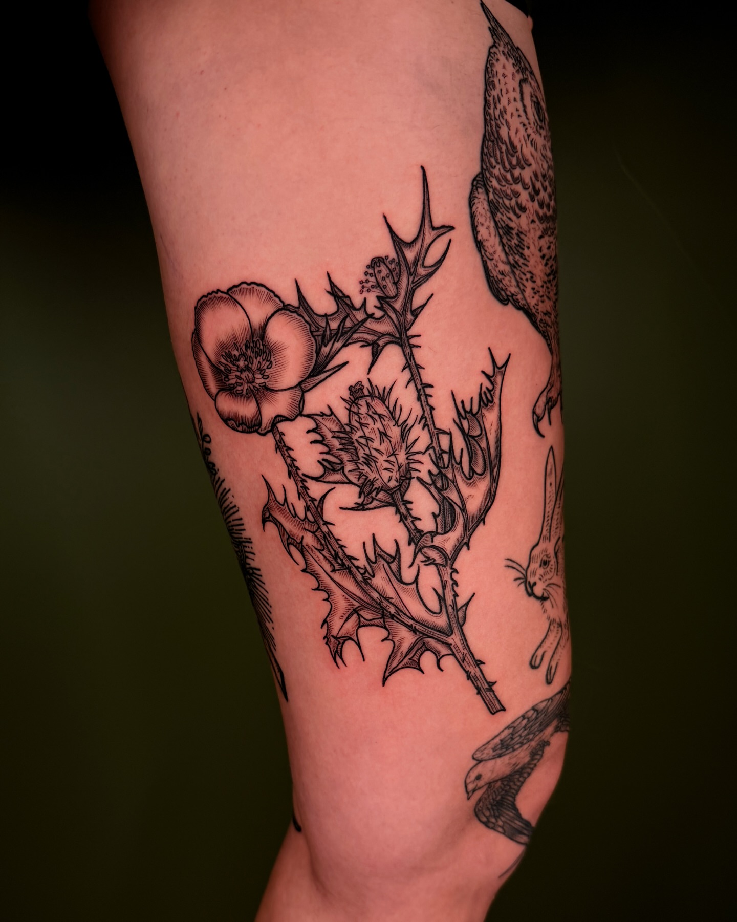 Tattoo by @faunawitchtattoo — black_and_grey