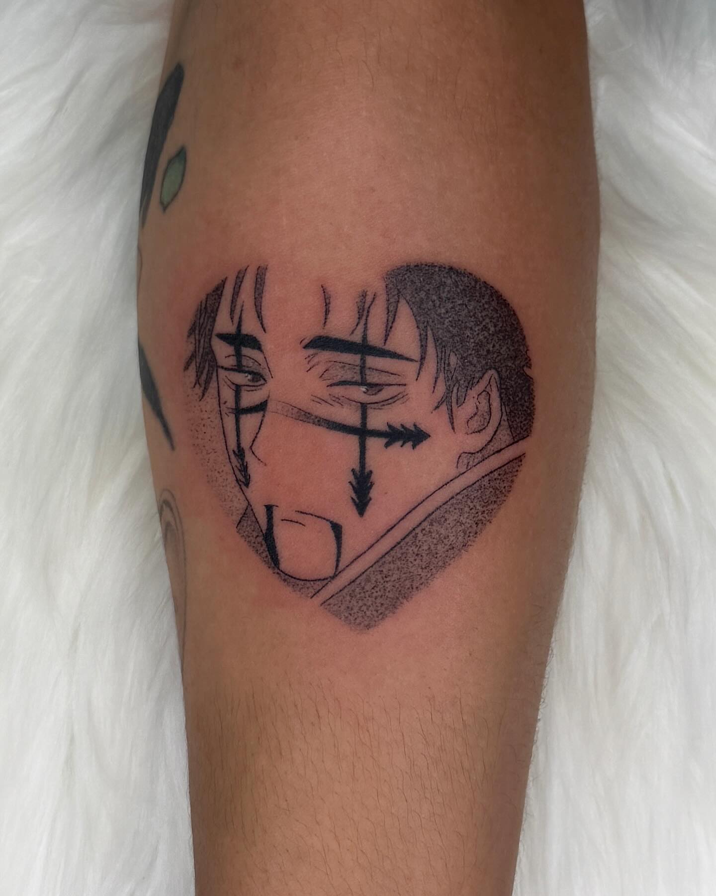 Tattoo by @inkbytheresa — dotwork, anime