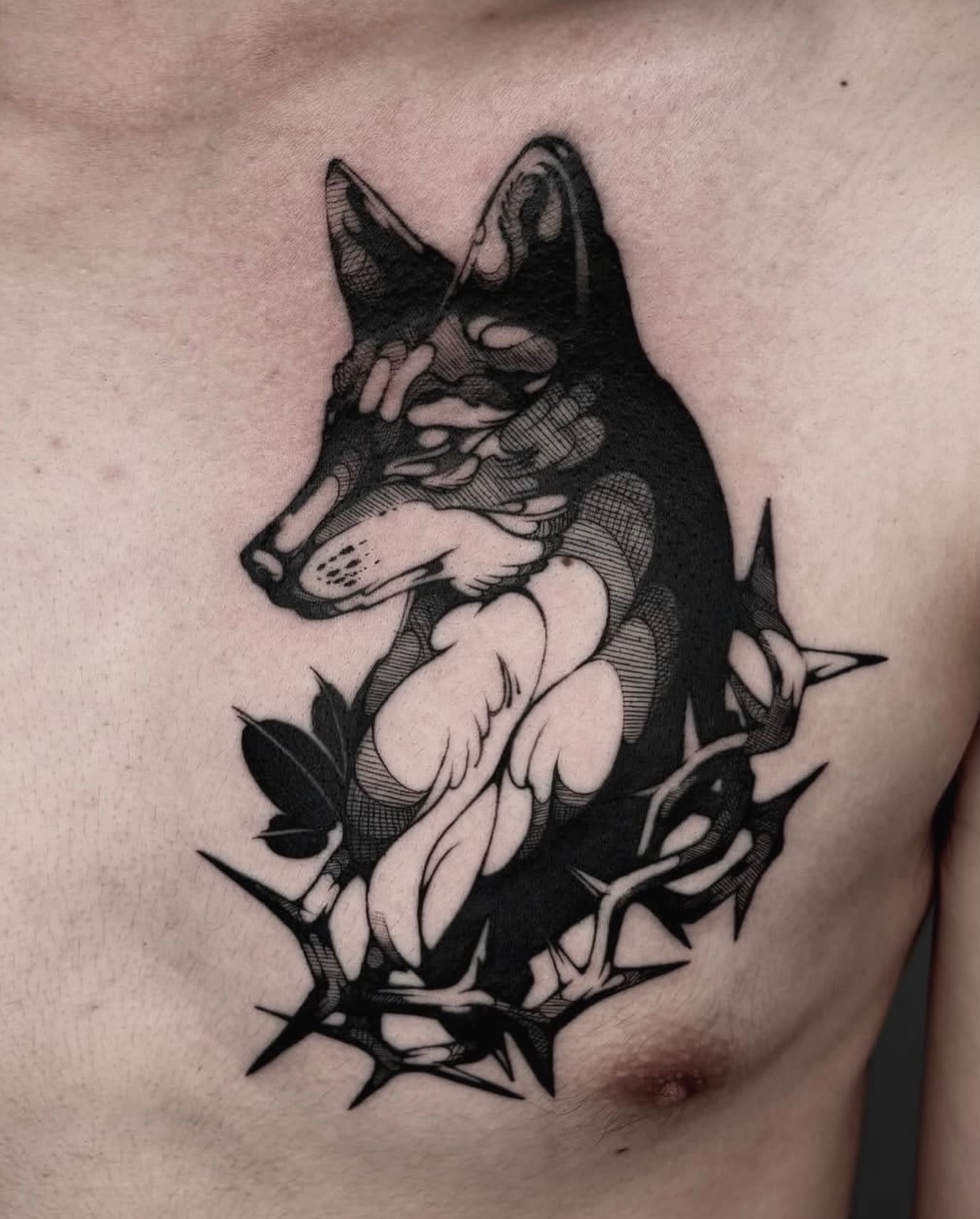 Tattoo by @codeblackink โ black_and_grey