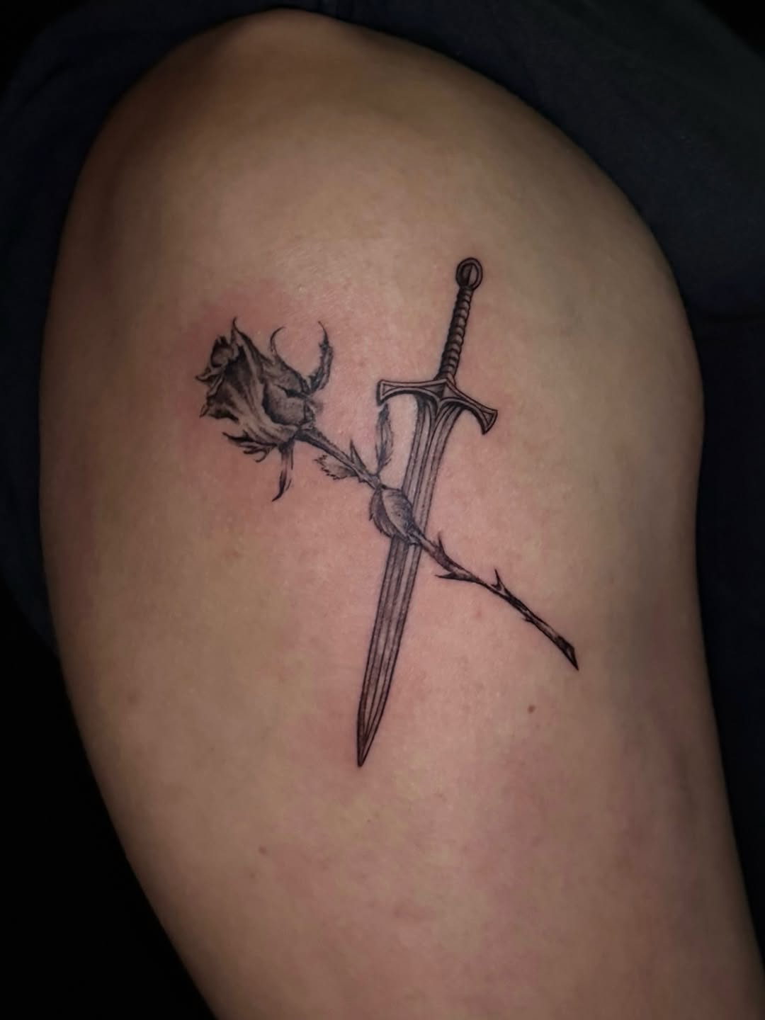 Tattoo by @tattoosbymarcy — black_and_grey, realism