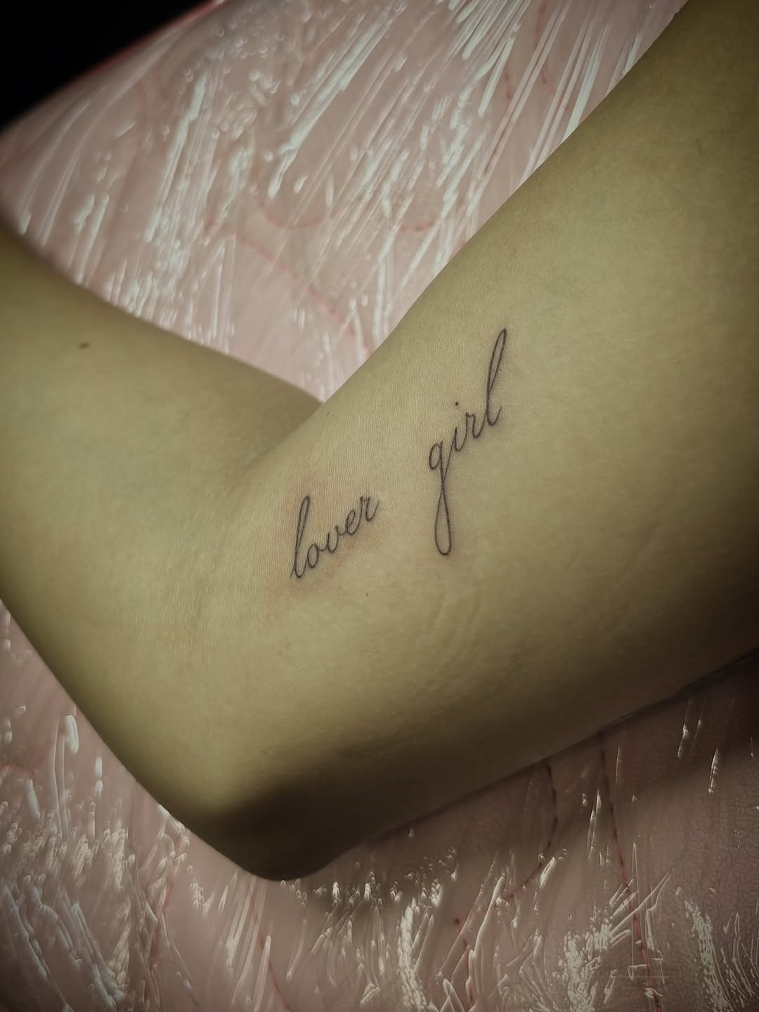 Tattoo by @tattoosbymarcy — lettering_script, fine_line