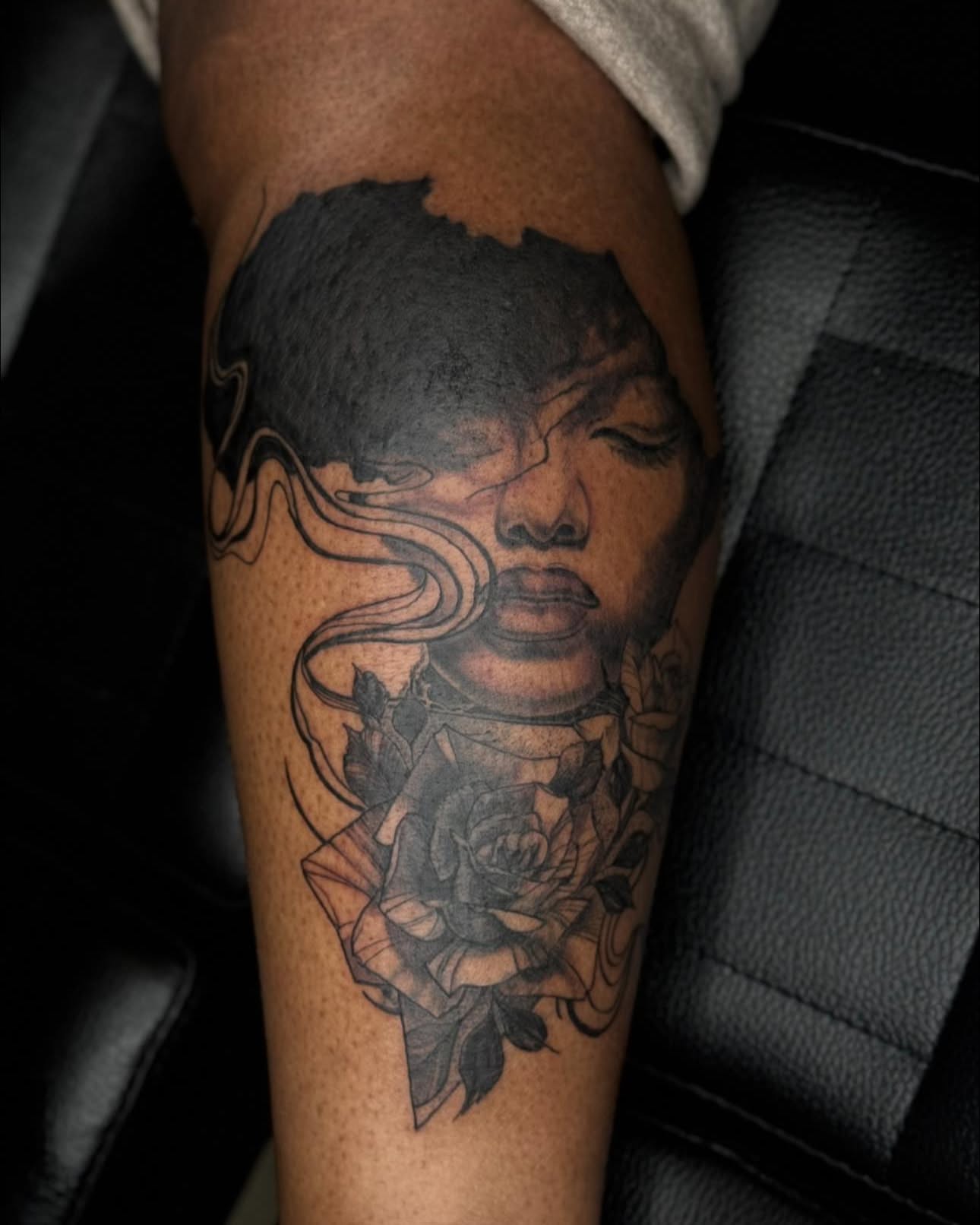 Tattoo by @iamsheinks — black_and_grey, realism
