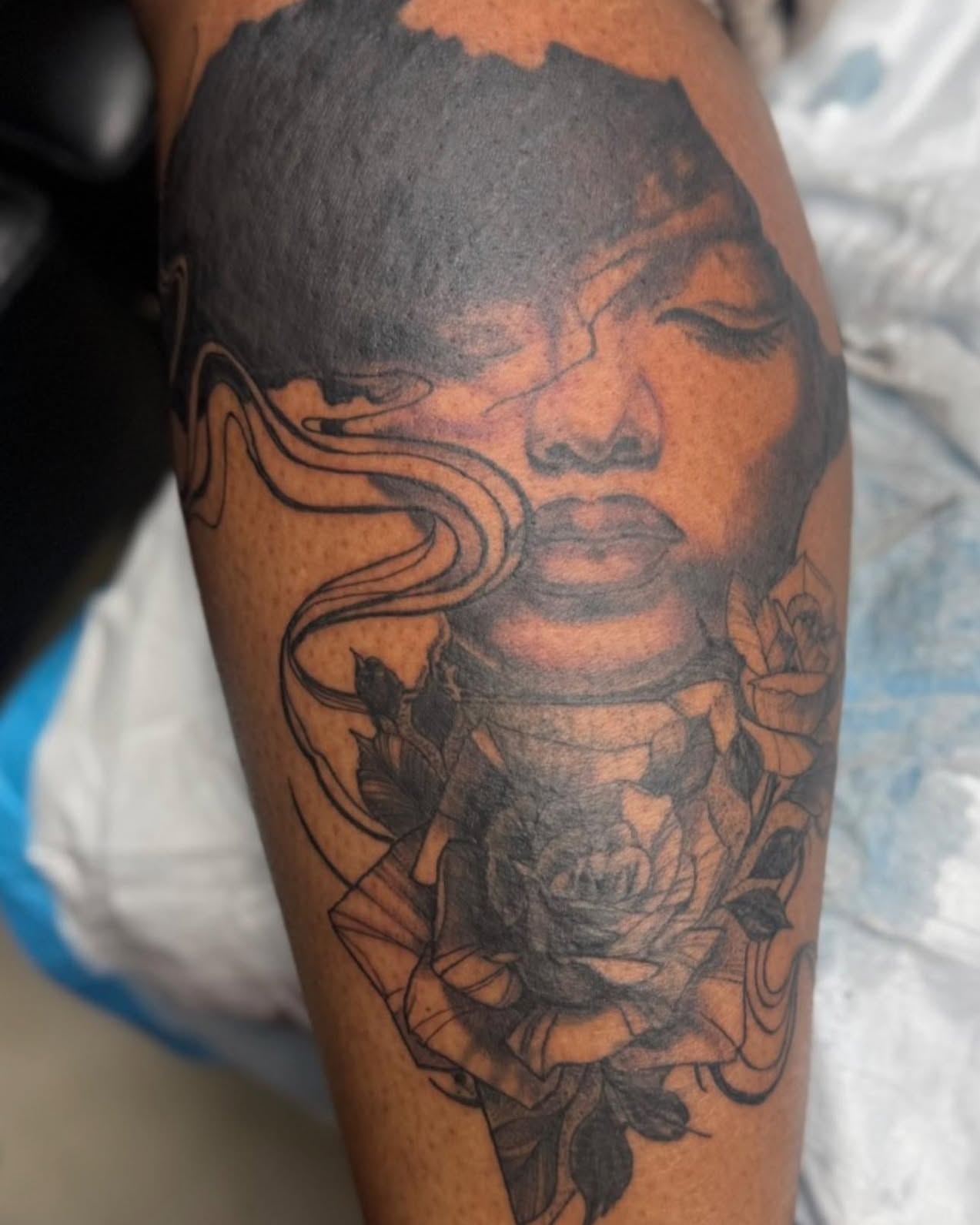 Tattoo by @iamsheinks — black_and_grey, realism