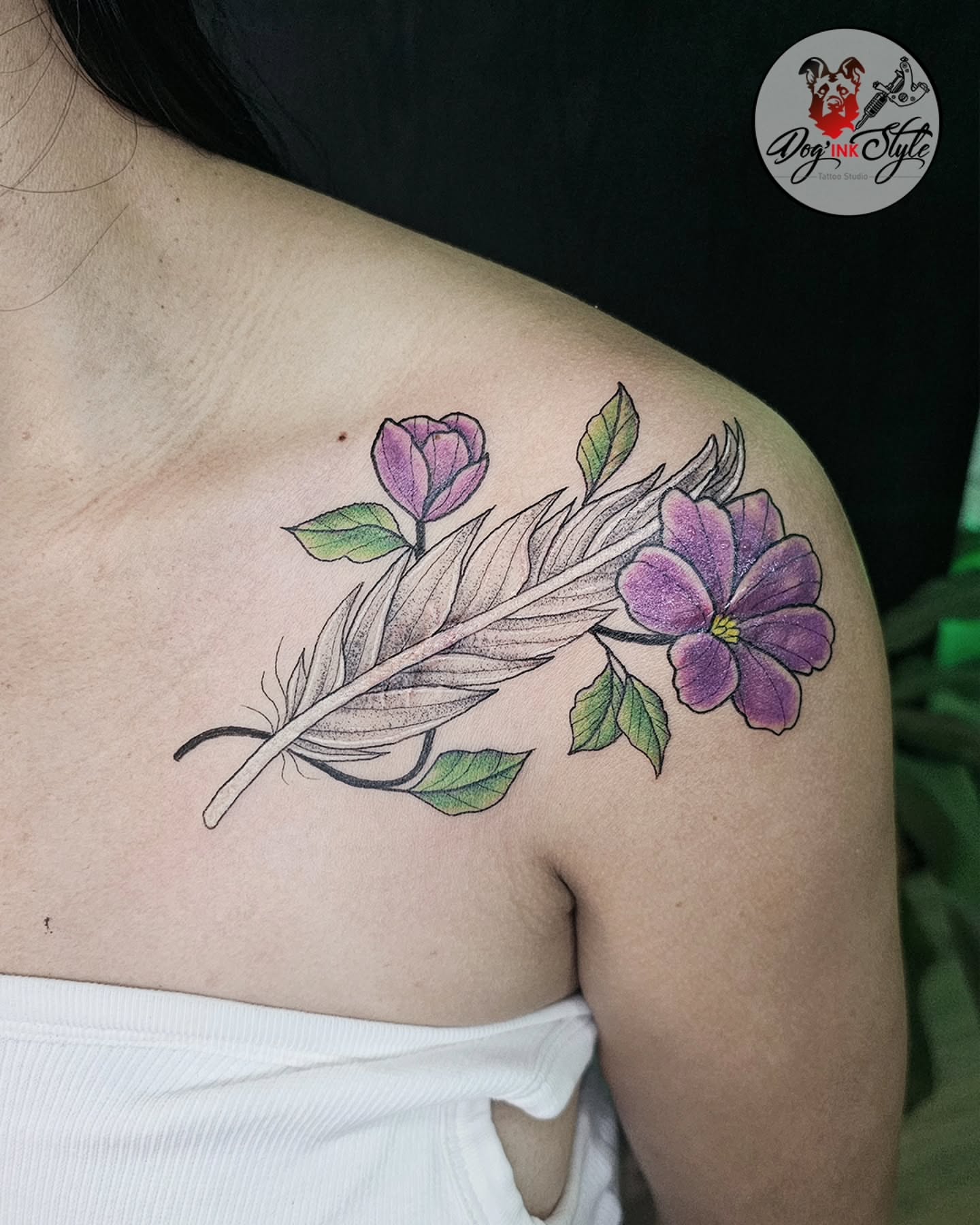 Tattoo by @dog_ink_style β dotwork, realism