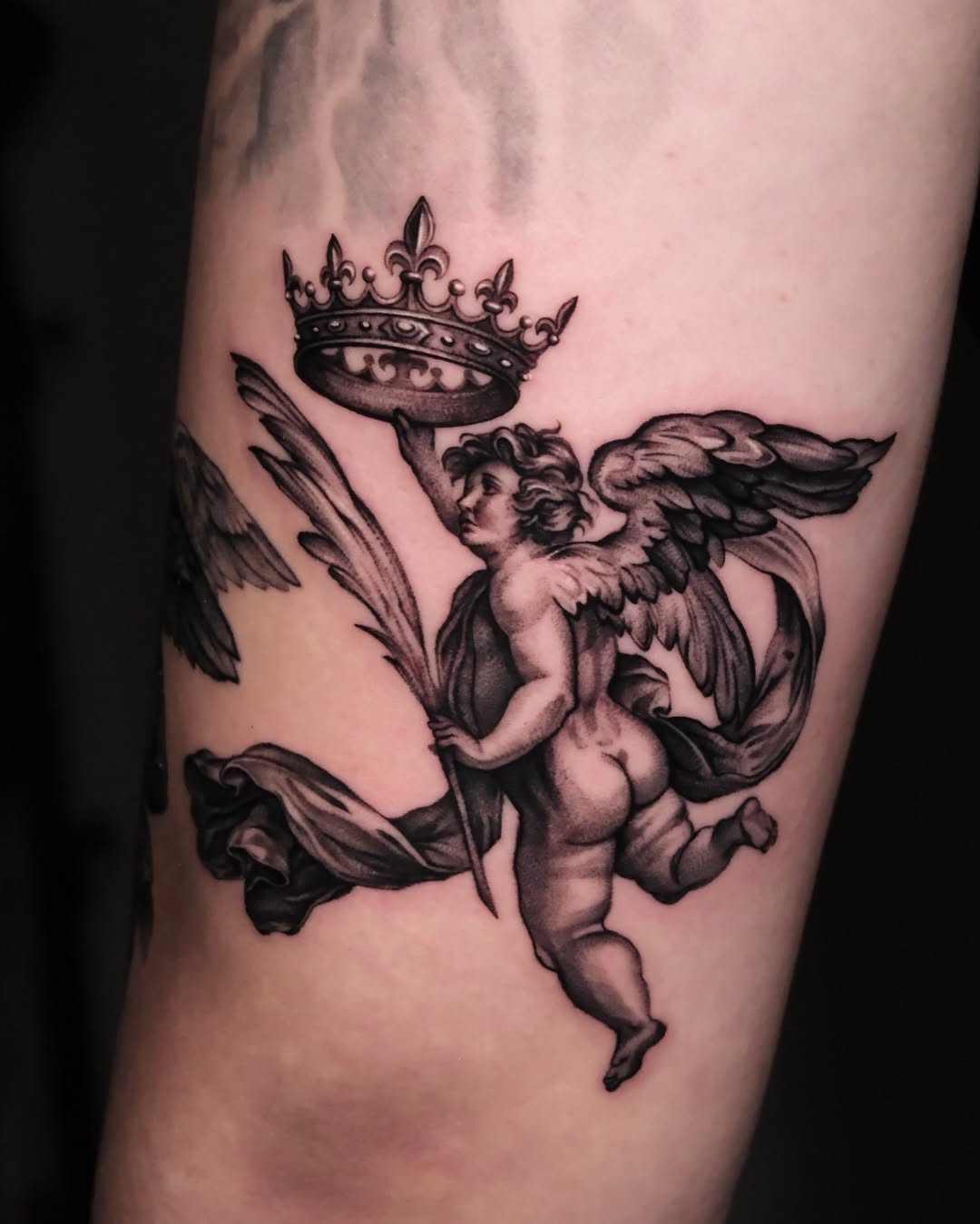 Tattoo by @a_youngg_____ β realism, black_and_grey
