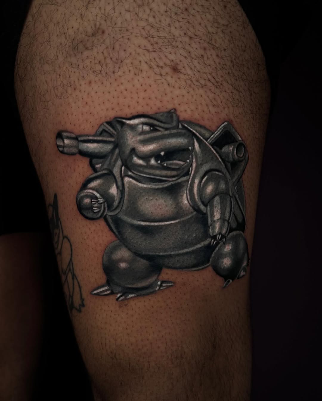 Blastoise Pokemon new school tattoo on the forearm by Mel