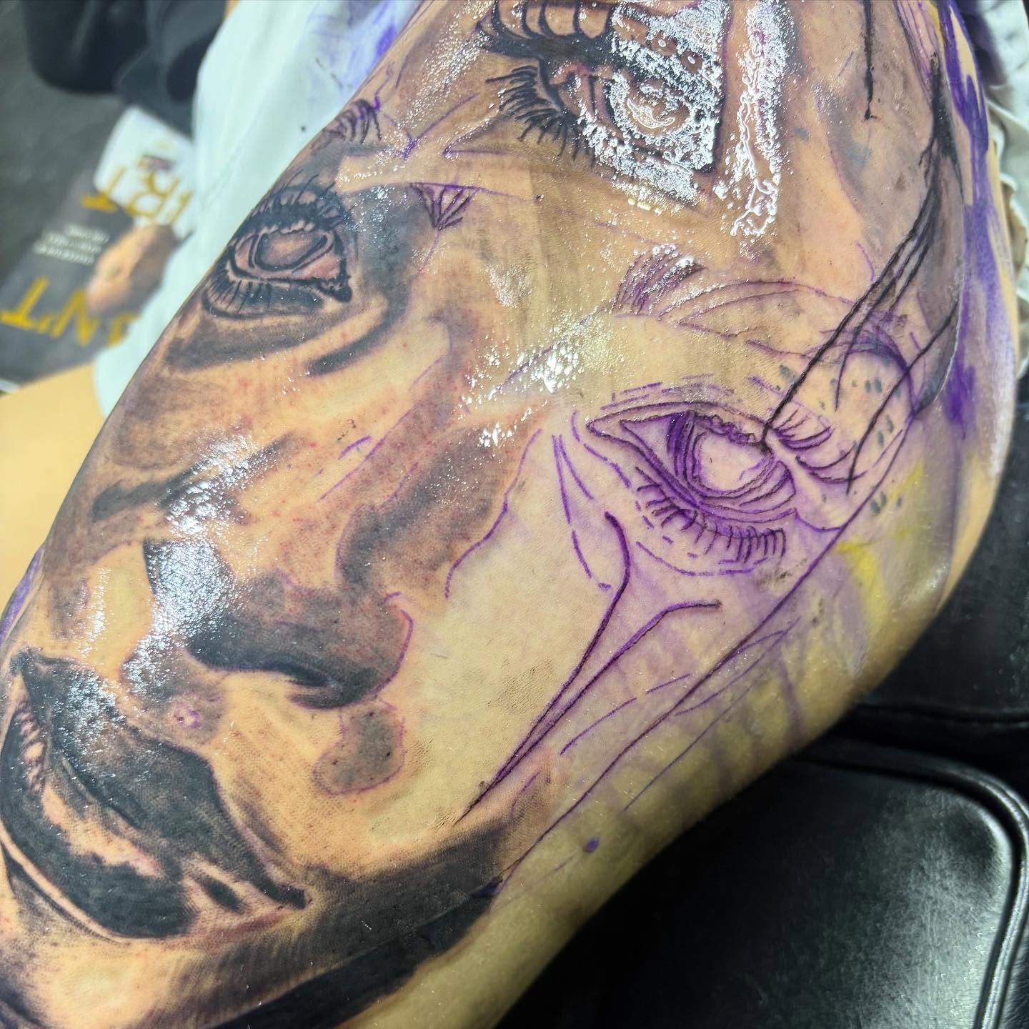 Eyes realism tattoo on the forearm by D. Davis