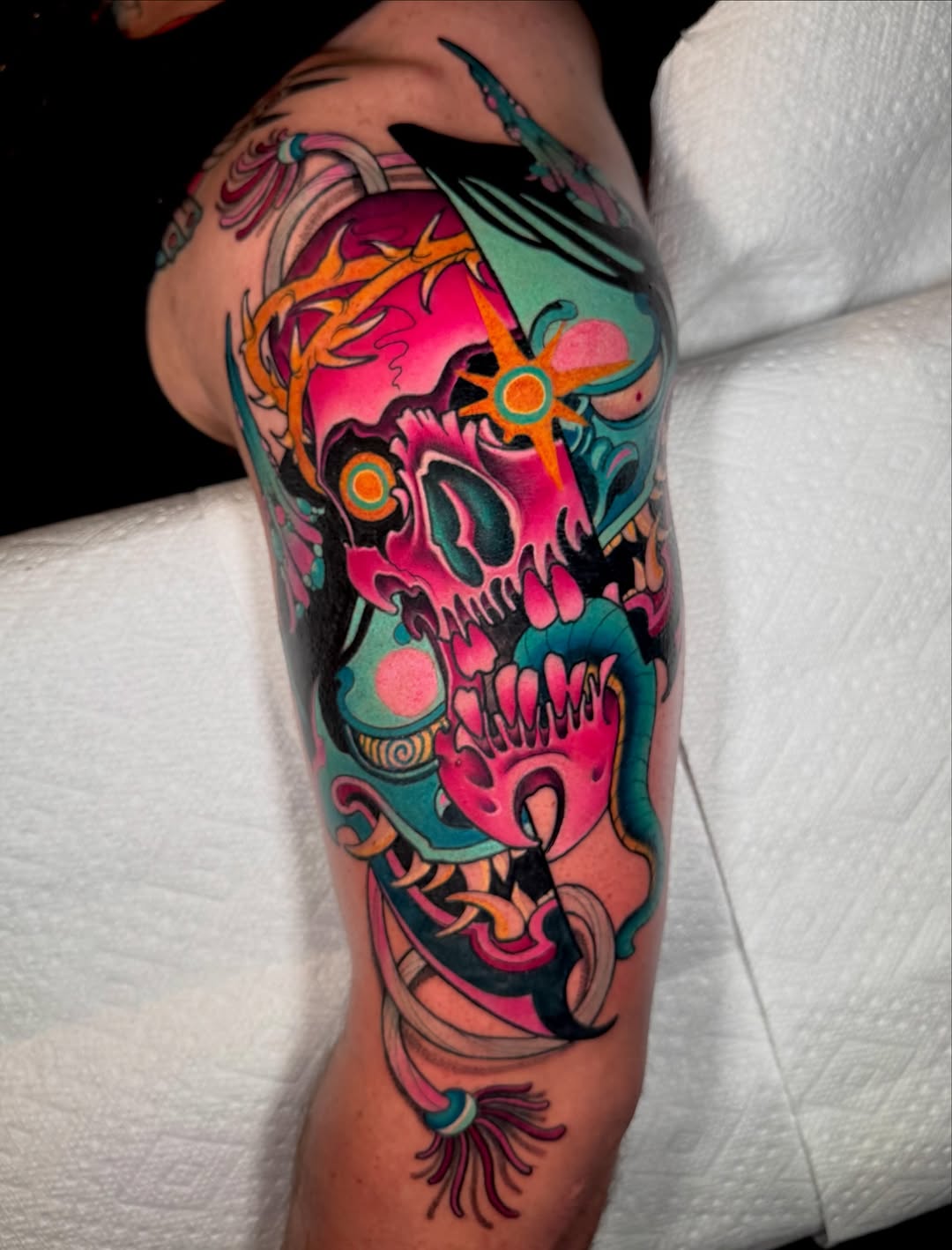 Tattoo by @jonleightontattoo — neo_traditional, new_school