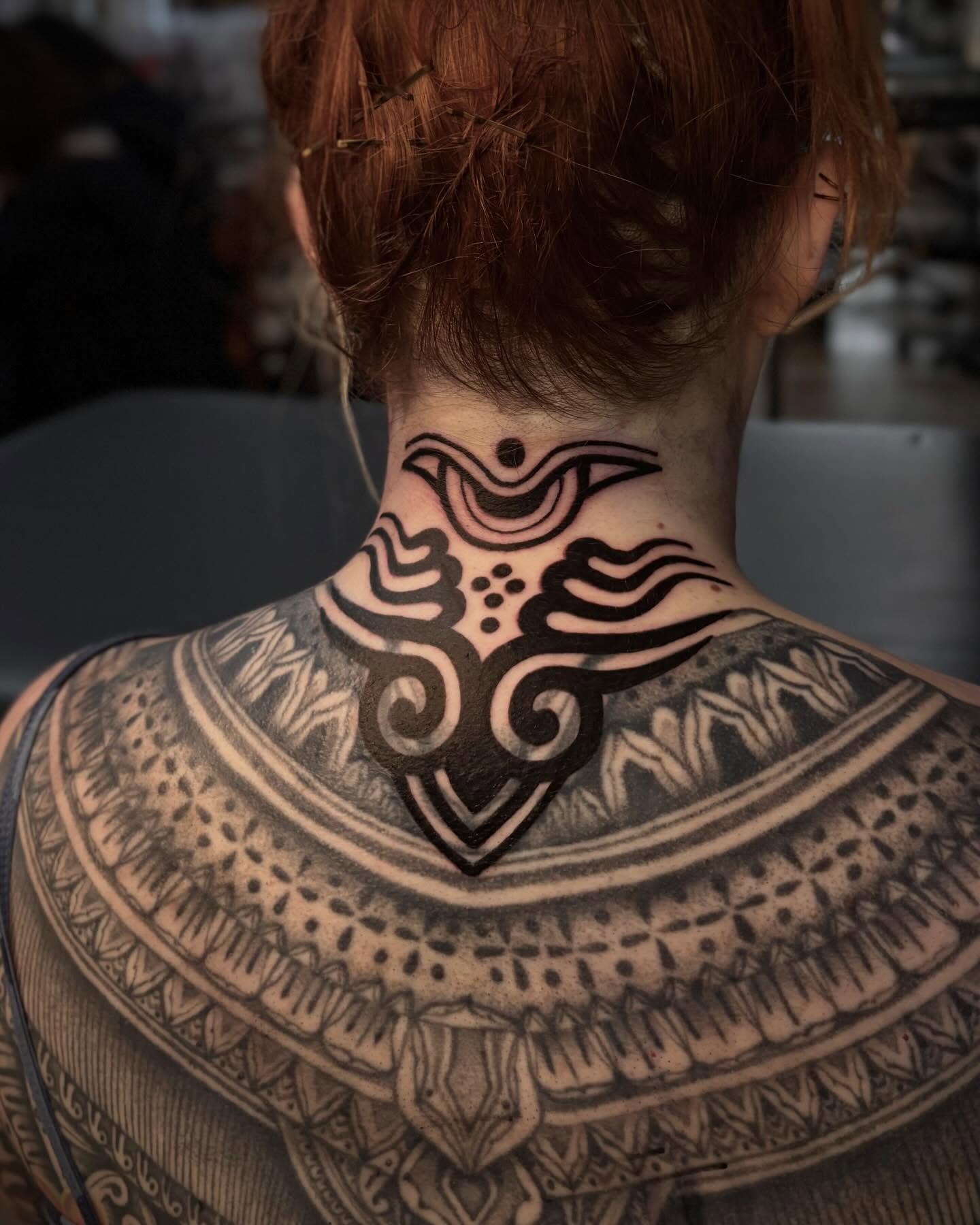 Tribal pattern tribal tattoo on the neck by π€ π
πͺ π‘ π π π© π© π π€