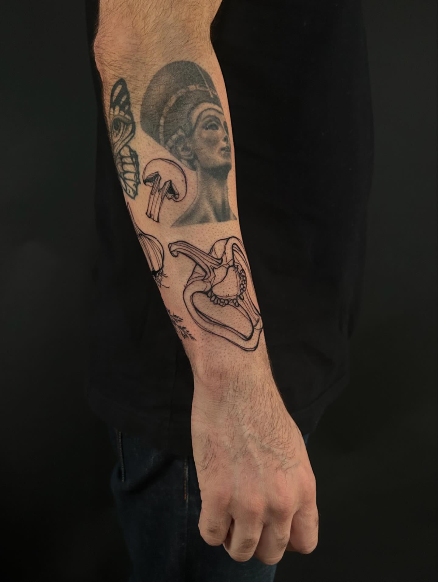 Ancient figure realism tattoo on the forearm by @laurabochet_tattoo, Beacon, NY
