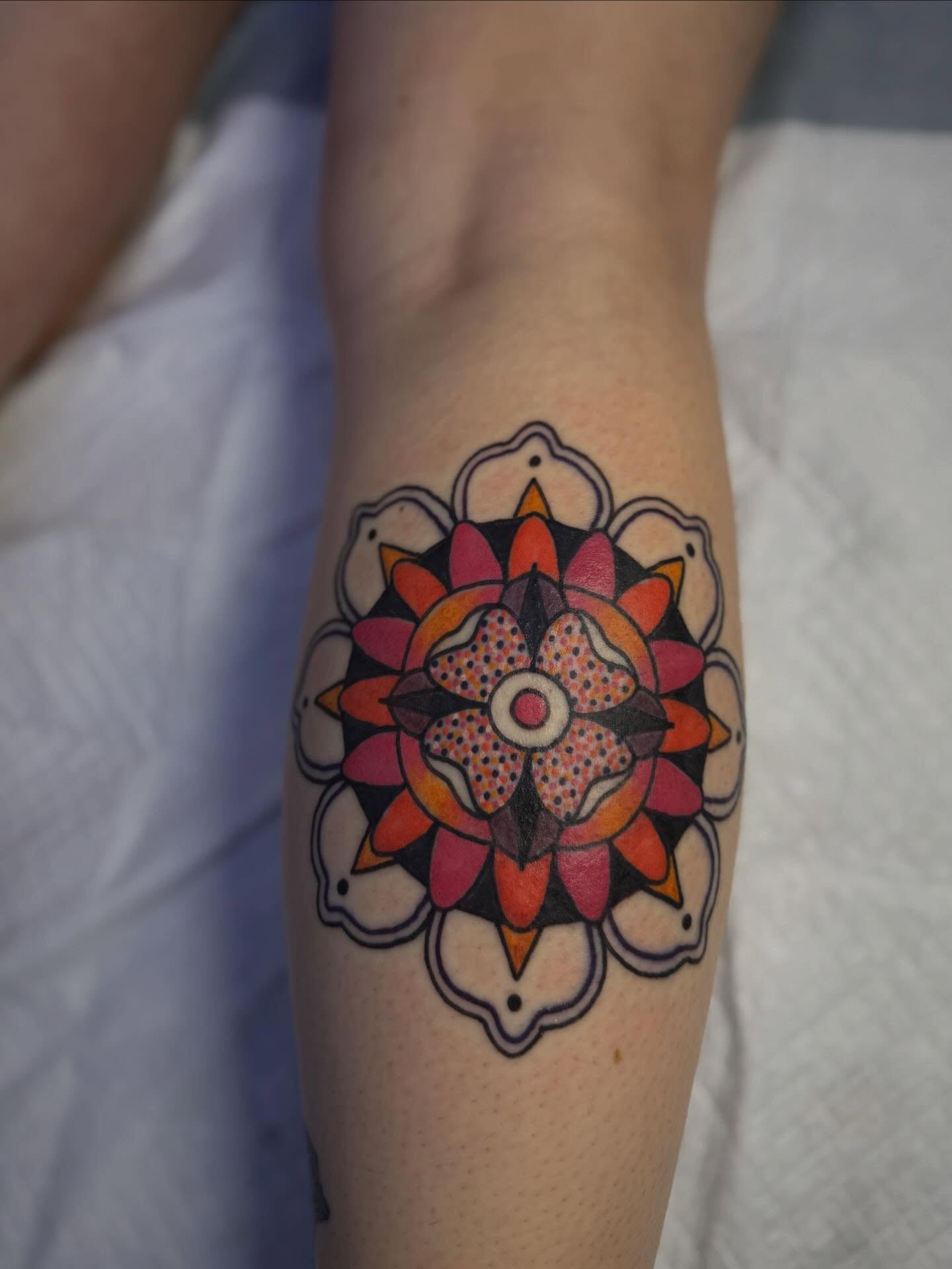 Tattoo by @thestraytats — dotwork, geometric