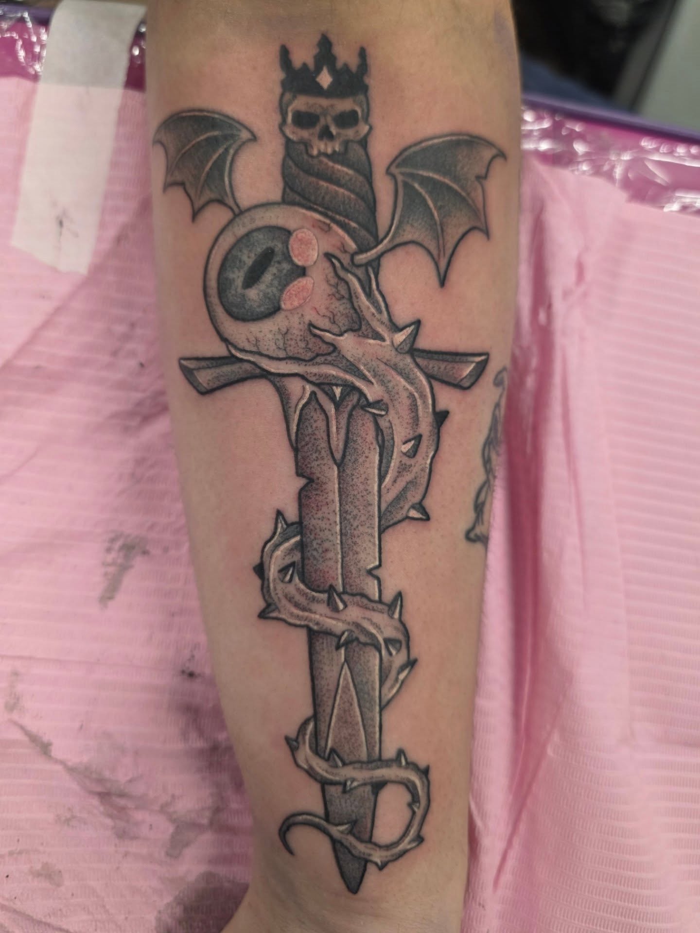 Tattoo by @nobodytattoosx — black_and_grey
