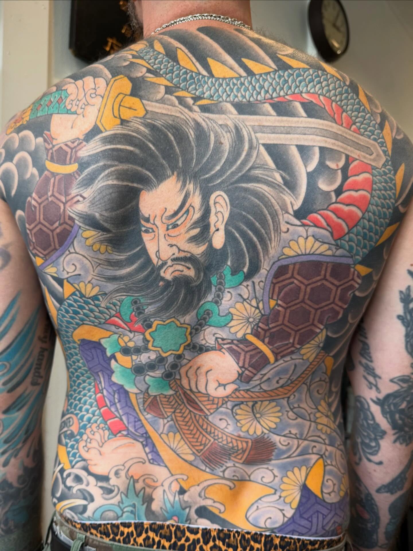 Samurai warrior japanese irezumi tattoo on the back by Candi Kinyōbi