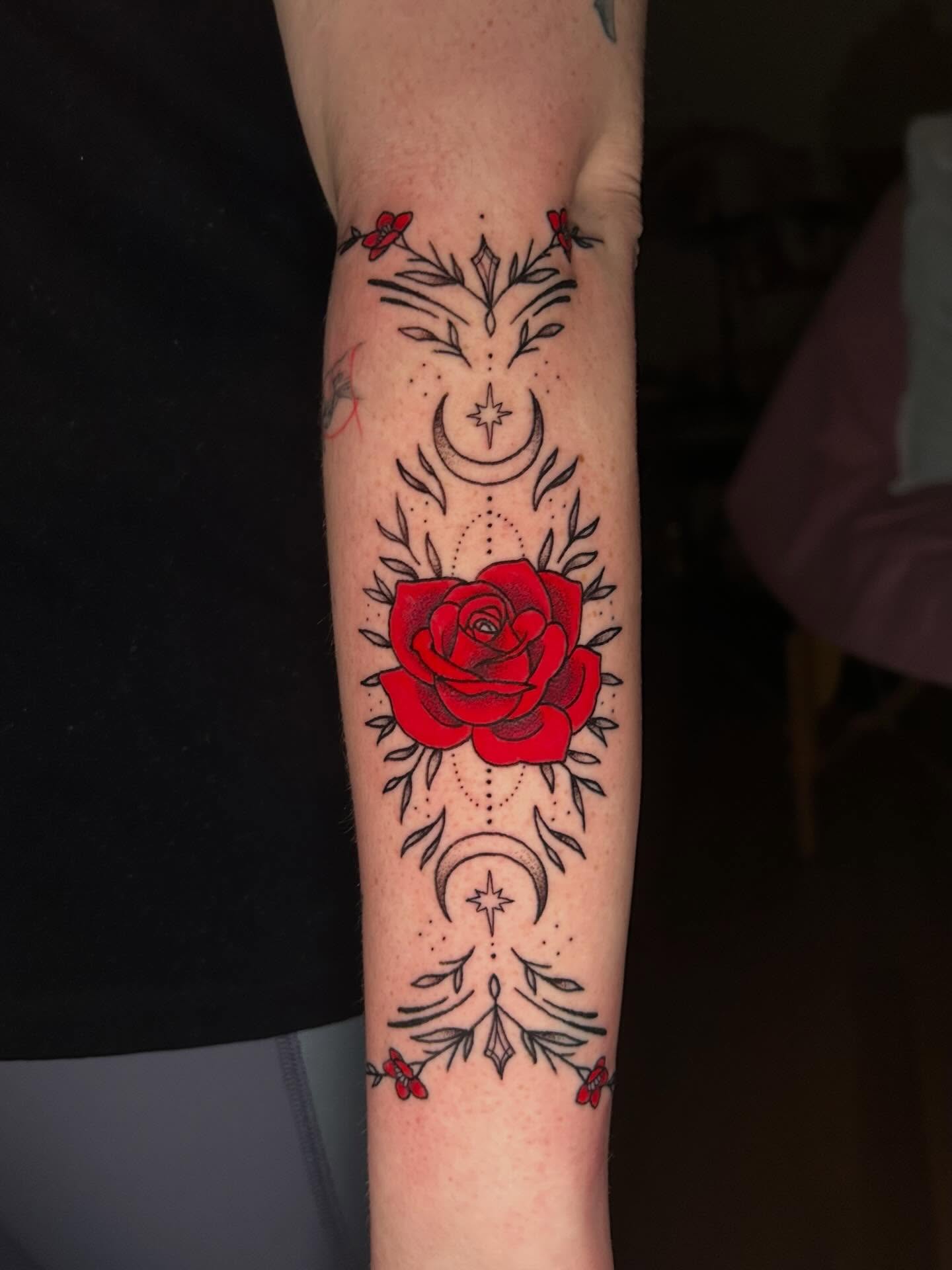 Tattoo by @wldspce — dotwork, geometric