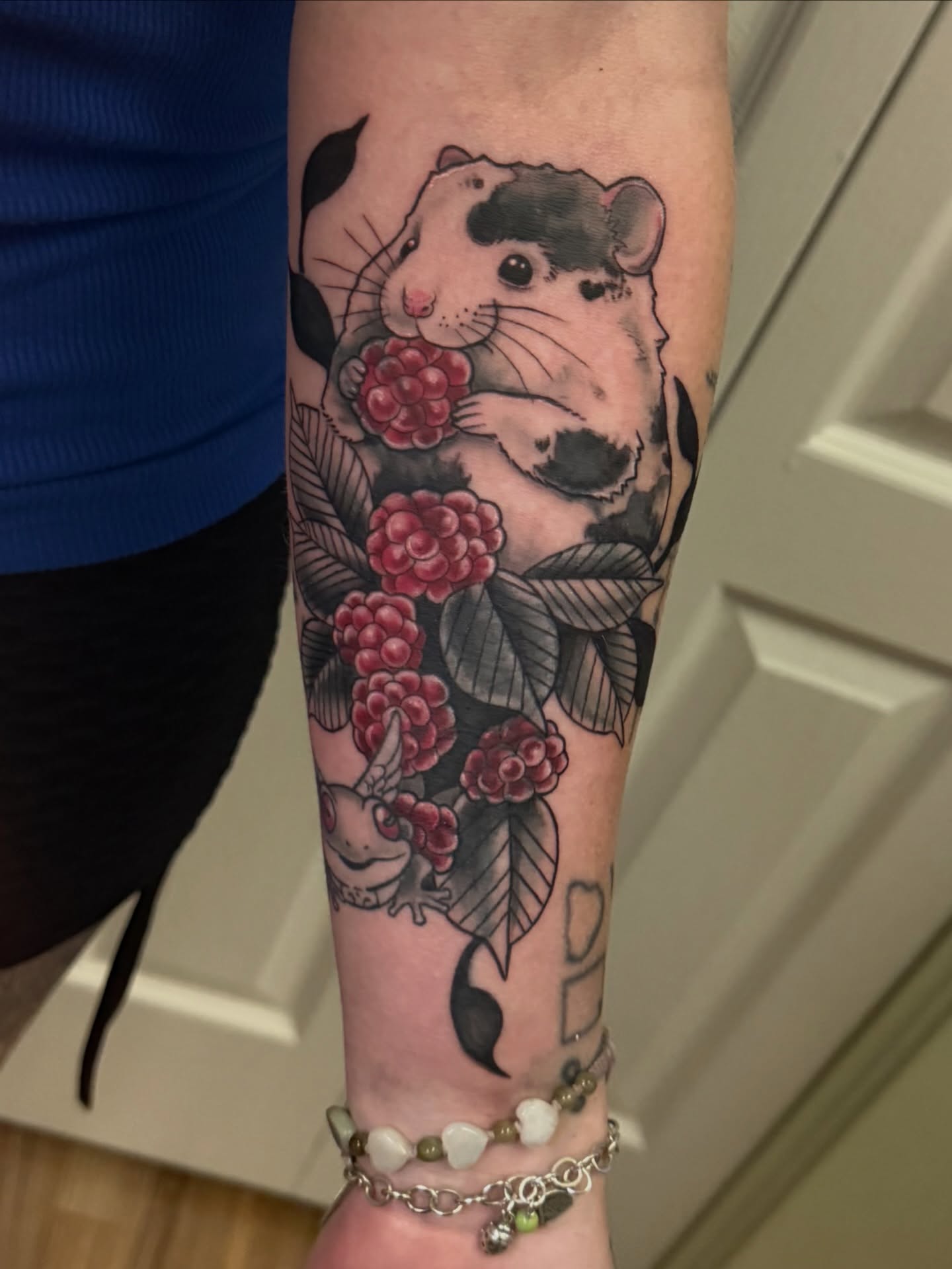 Hamster with berries American traditional tattoo on the forearm by 𝑲𝒂𝒊𝒕 𝑨𝒏𝒅𝒆𝒓𝒔𝒆𝒏