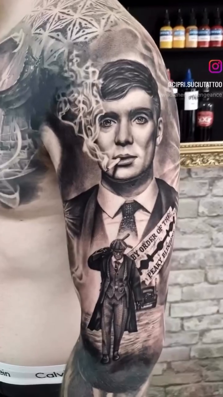 Portrait of a man realism tattoo by Cipri Suciu