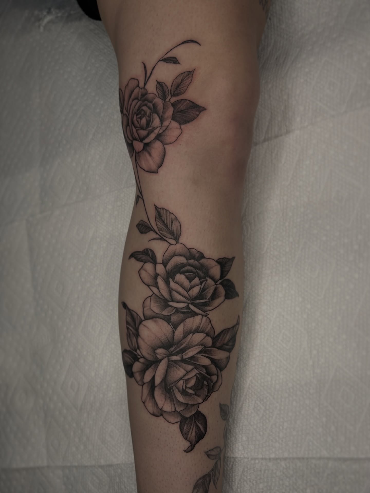 Roses black and grey tattoo on the forearm by Austin C Pratt-Fusari