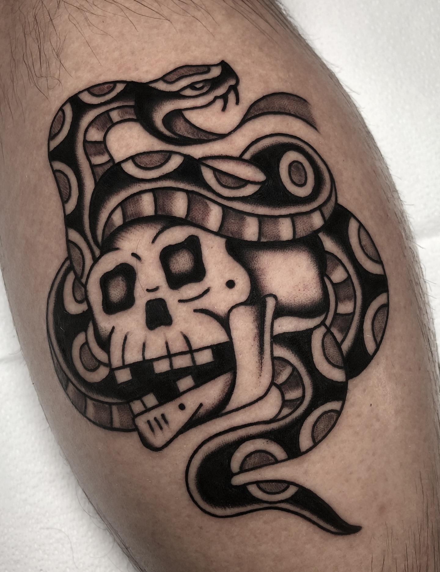 Tattoo by @angelwesttattoo — black_and_grey, geometric