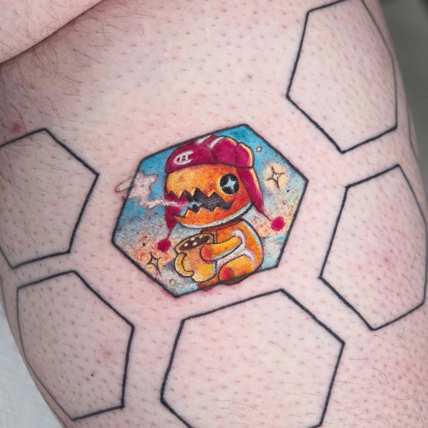 Tattoo by @janinks — dotwork, anime