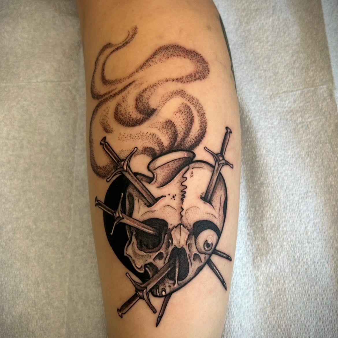 Tattoo by @karlb_tattoo — dotwork, dark_realism