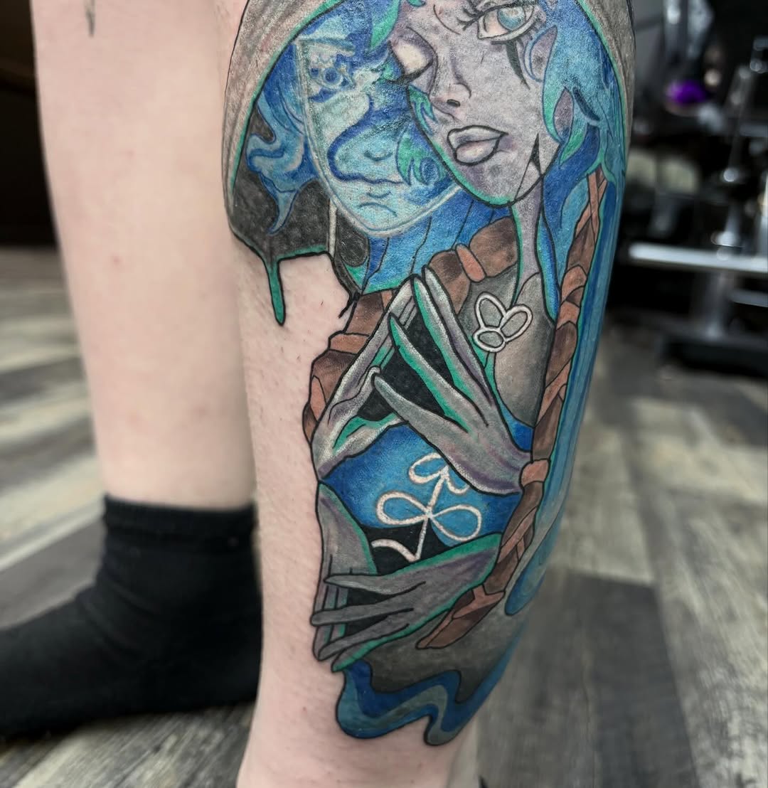 Tattoo by @gloomberrytattoos โ new_school, anime