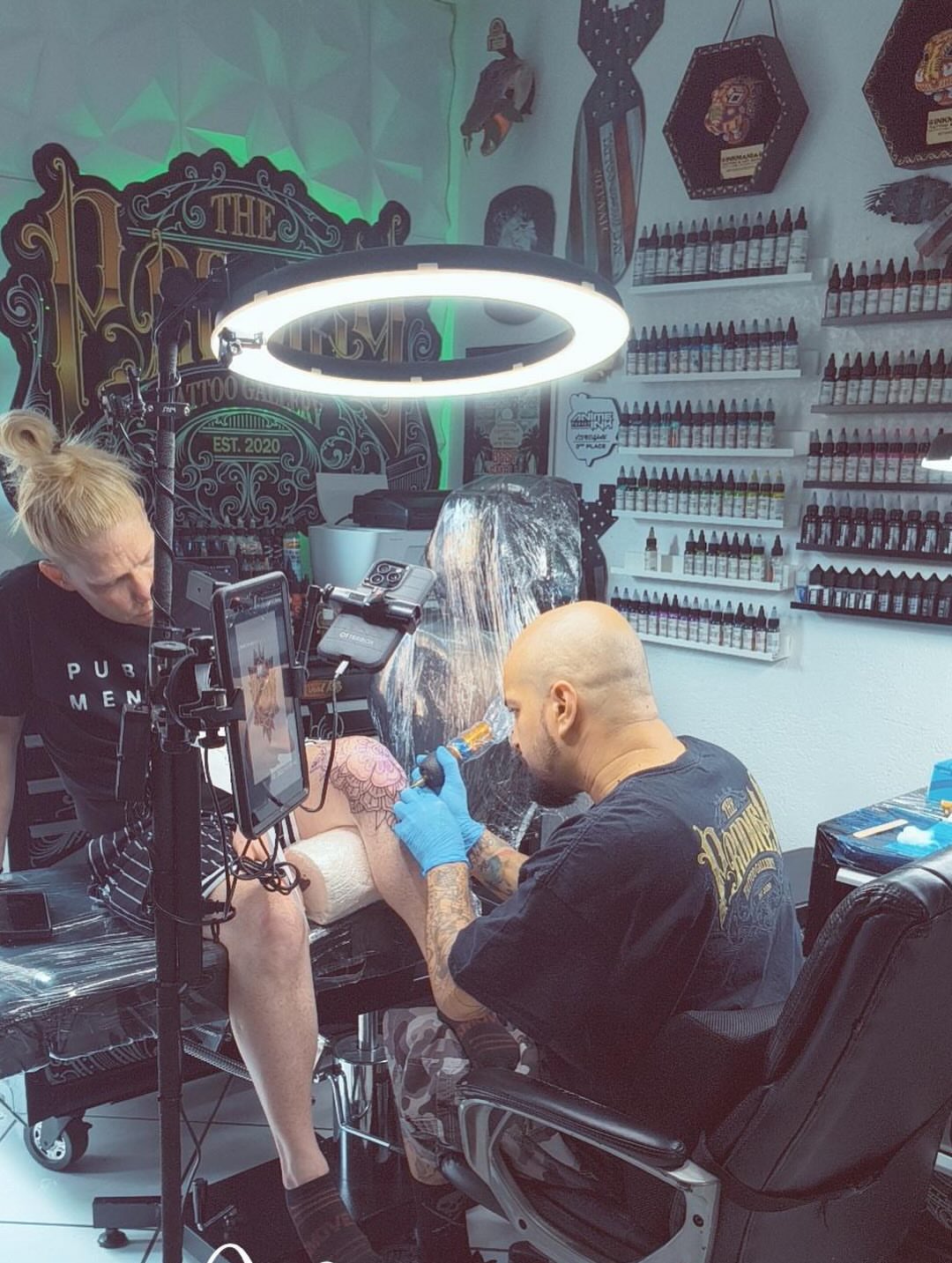 Leg tattoo American traditional tattoo on the leg by Tattoo Bam Bam