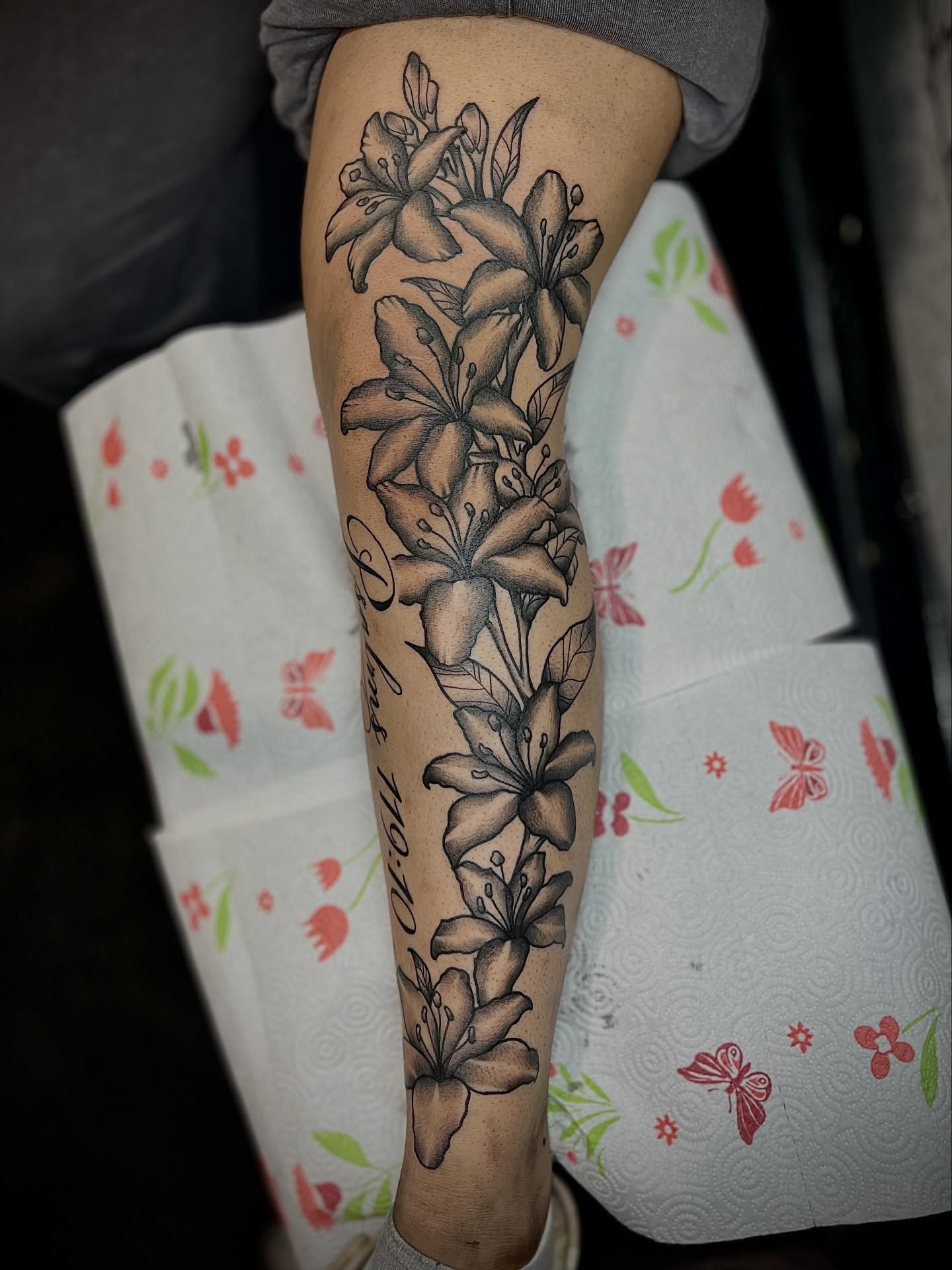 Tattoo by @cursedskintattoos — black_and_grey