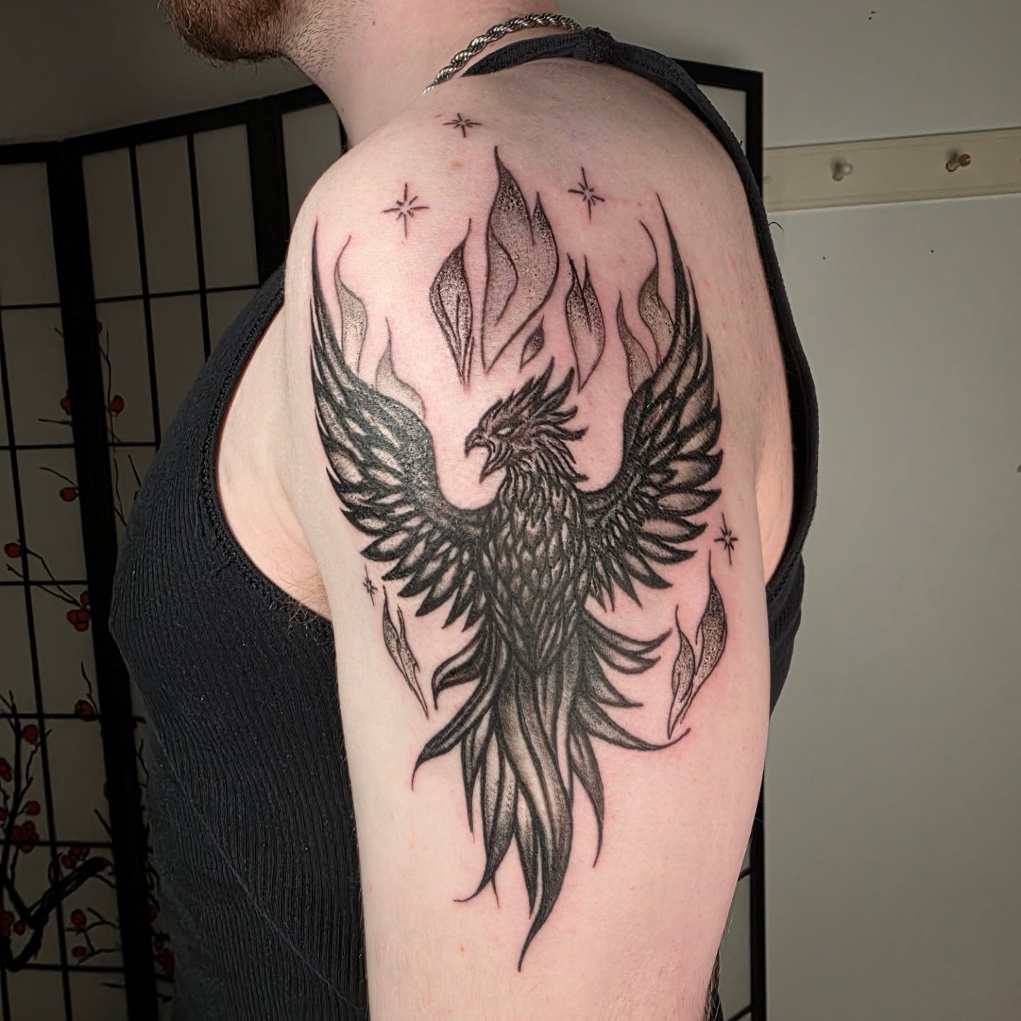 Tattoo by @yogiweebtatts — black_and_grey