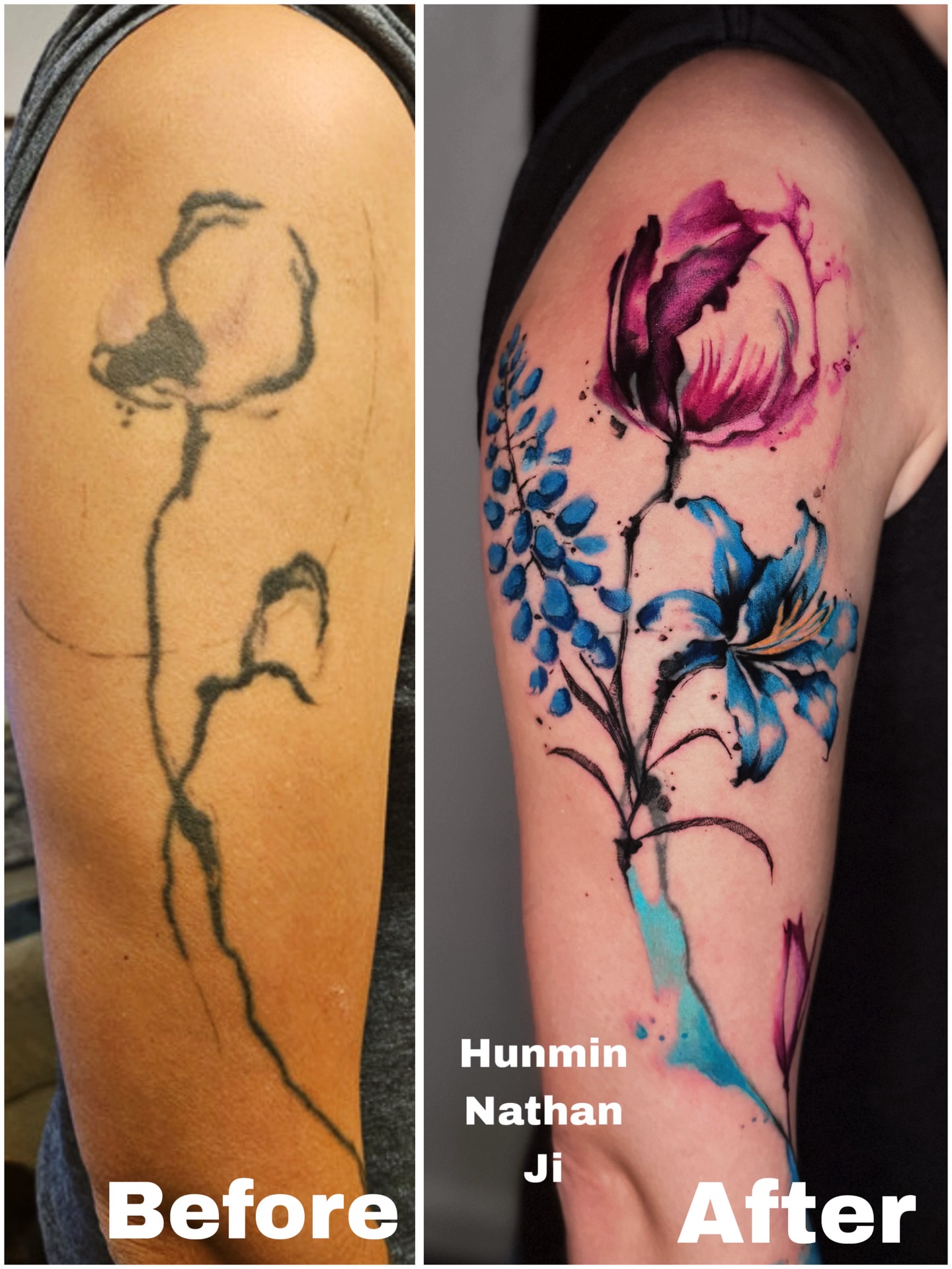 Tattoo by @hunminji — watercolor