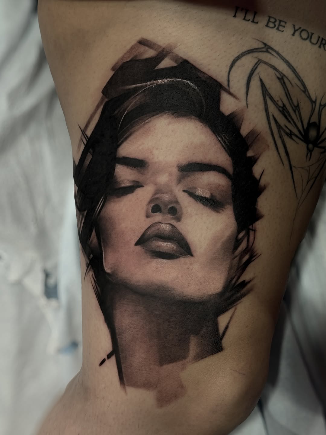 Portrait of a woman realism tattoo on the forearm by โ๏ธ Dima Sova โ๏ธ Tattoo ๐บ๐ธ Arlington VA