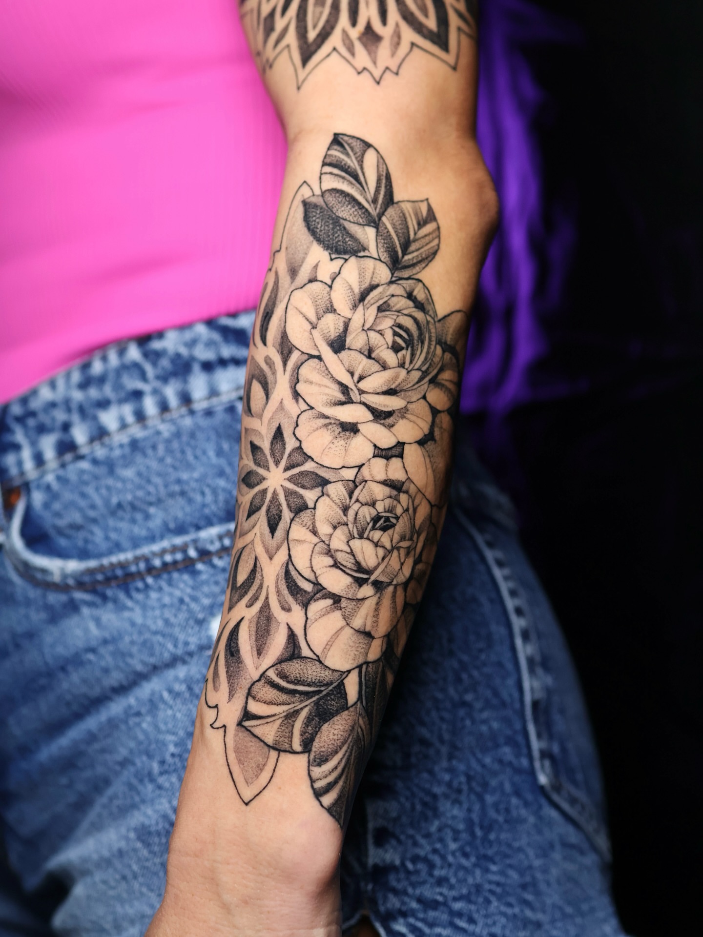 Tattoo by @tattoos_by_lo — dotwork, geometric