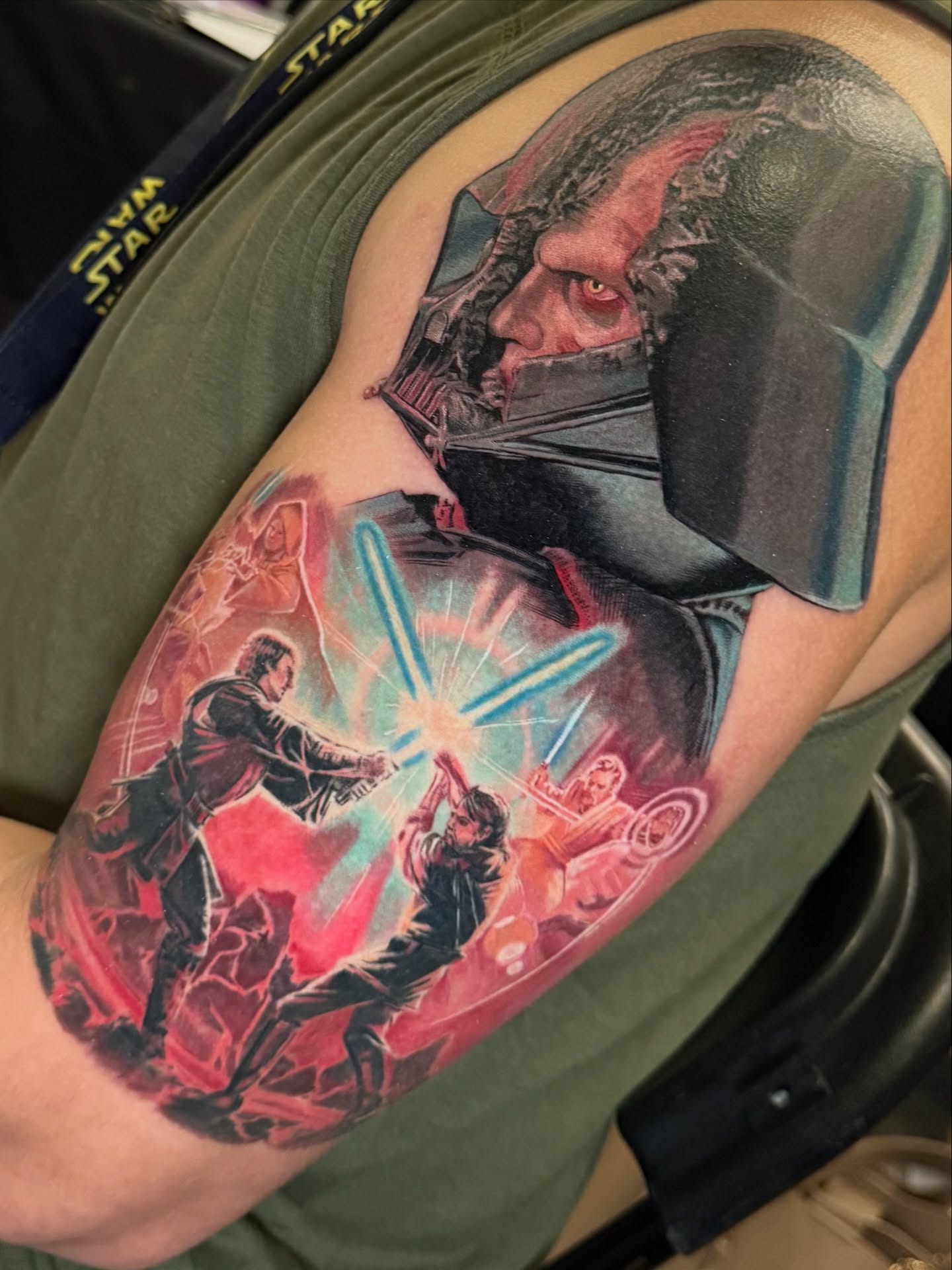 Star wars characters realism tattoo on the forearm by Gilberto Flores Nava
