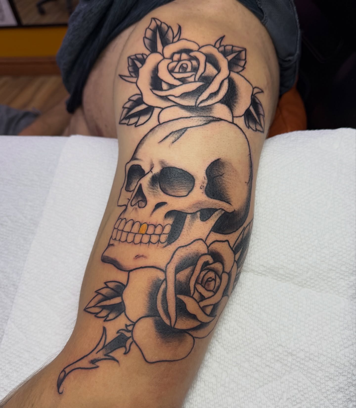 Tattoo by @yobeazytattoos — black_and_grey, realism