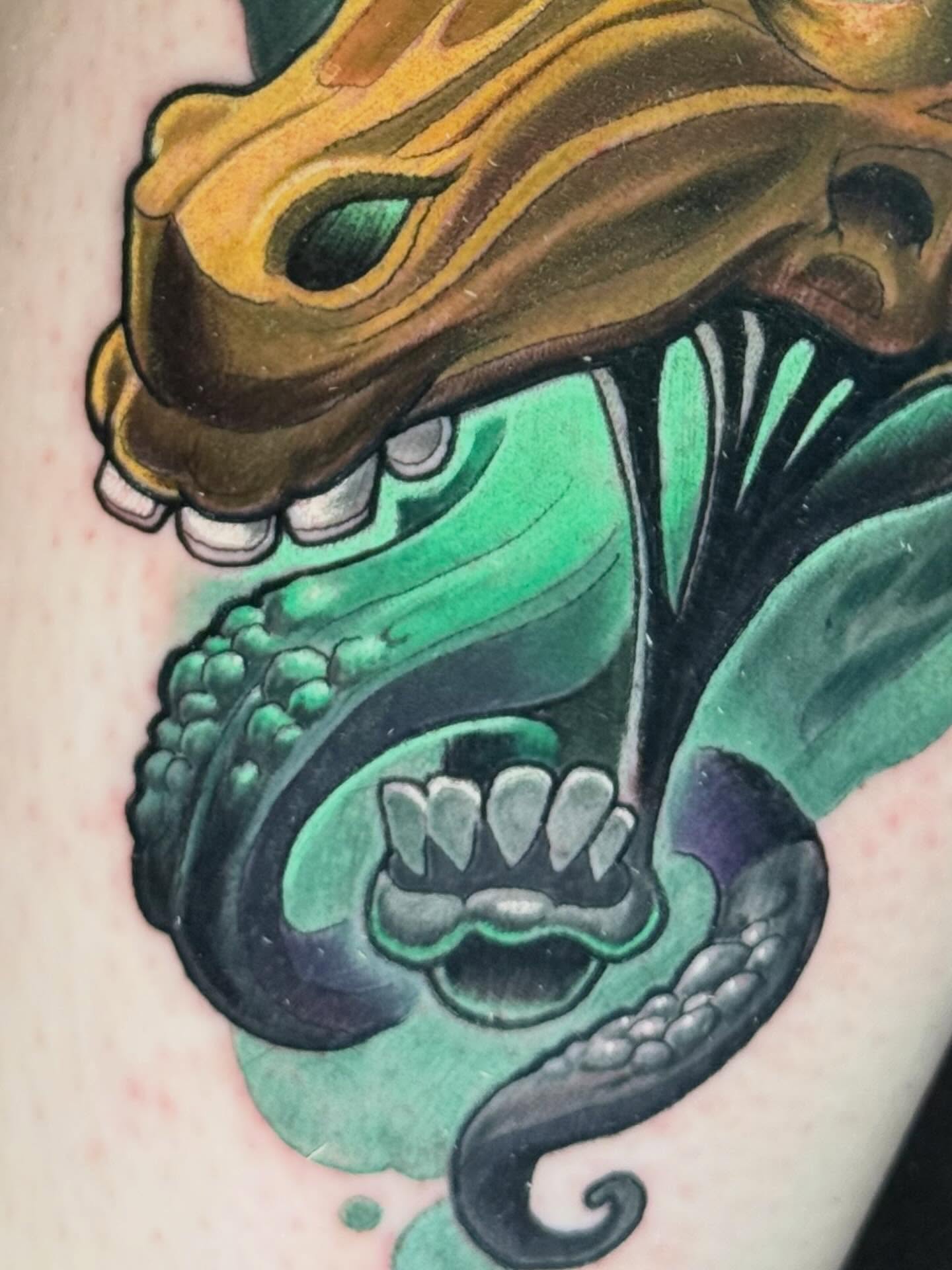 Octopus American traditional tattoo on the forearm by Zoe "Z" Fisk