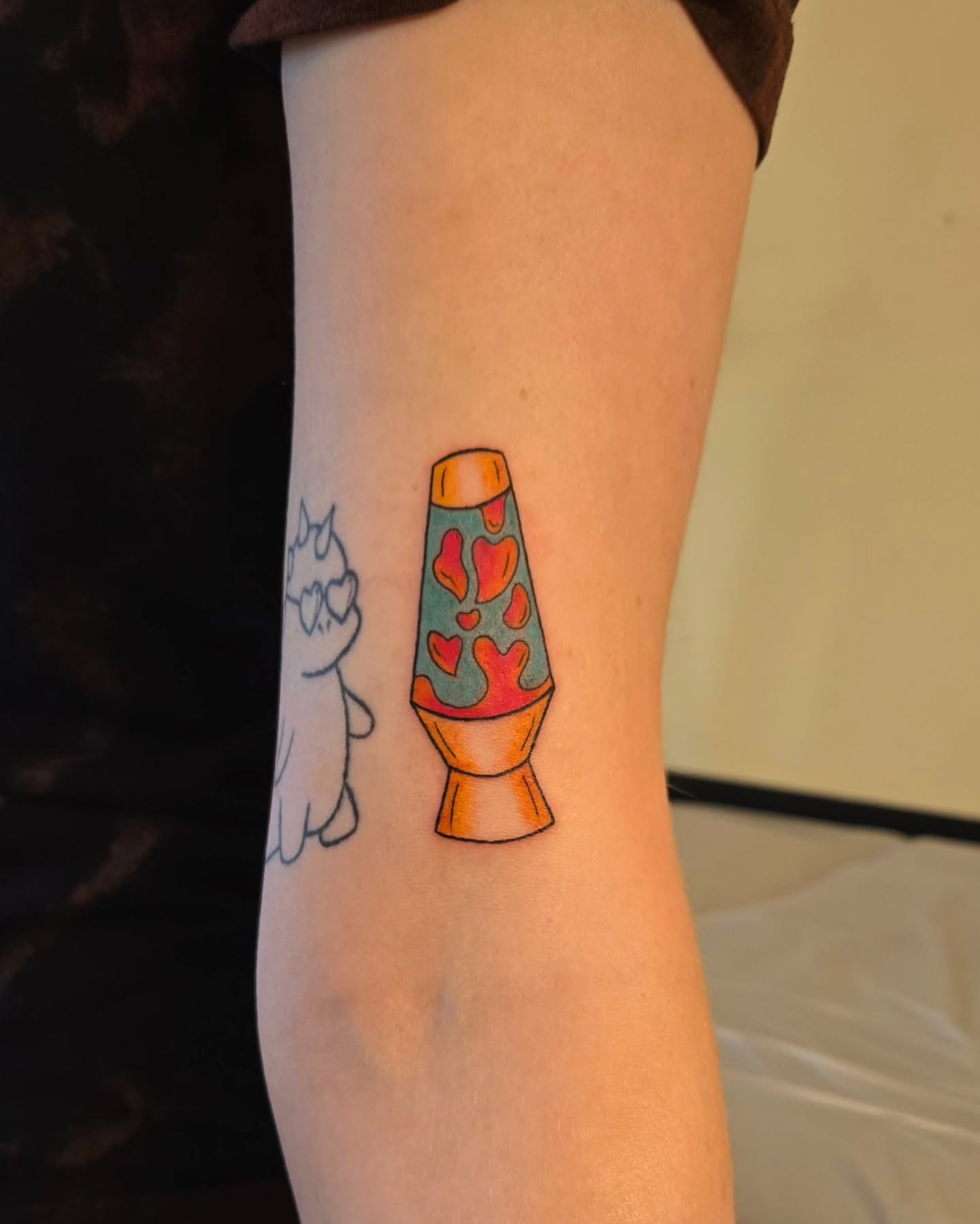 Lava lamp new school tattoo on the forearm by jo(rdan)