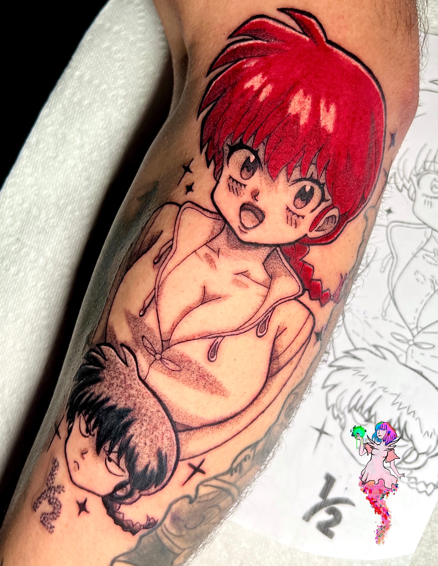 Anime characters anime tattoo on the forearm by Aguaviva.uv Tattoos 🇵🇷