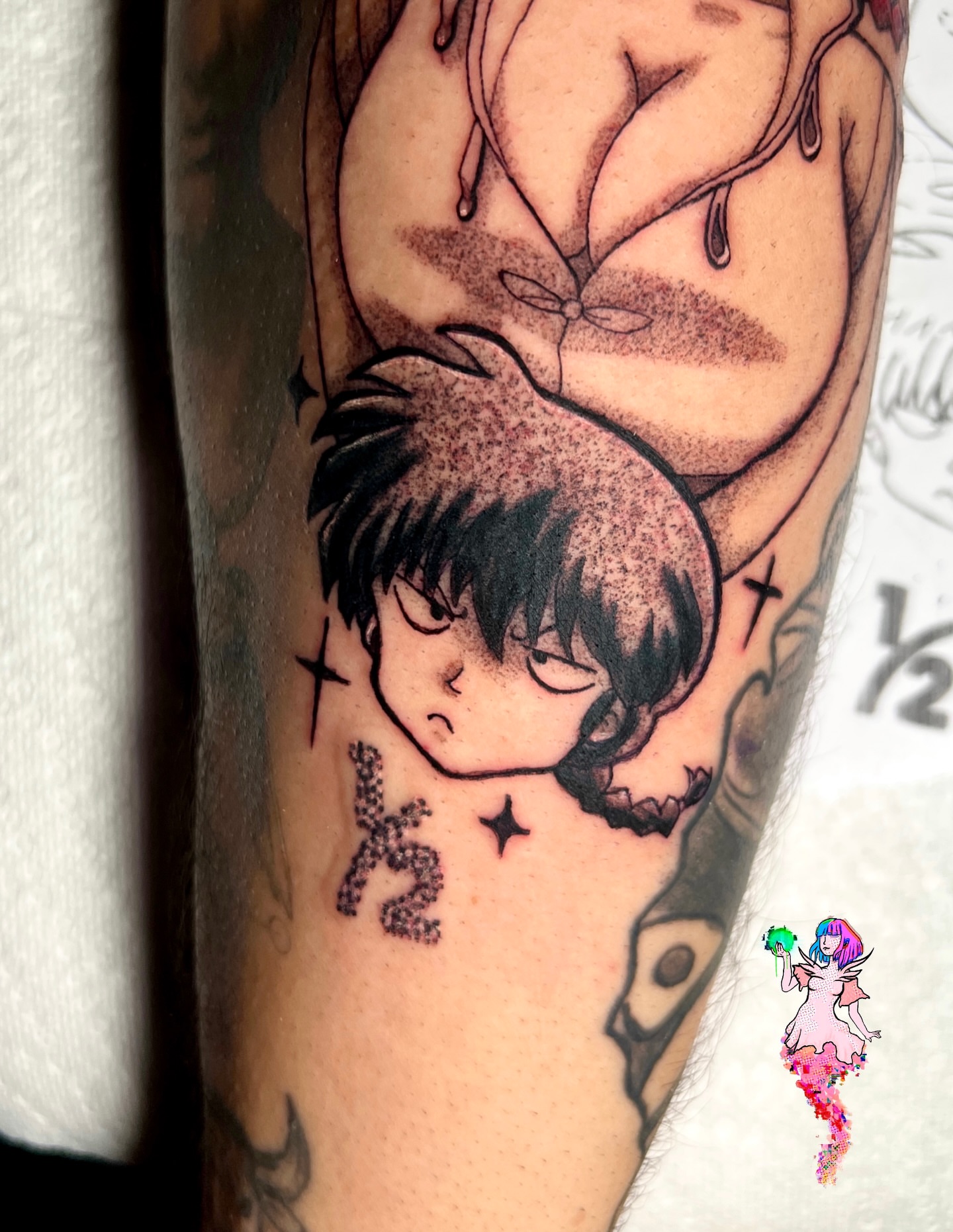 Tattoo by @aguaviva.tattoos — anime