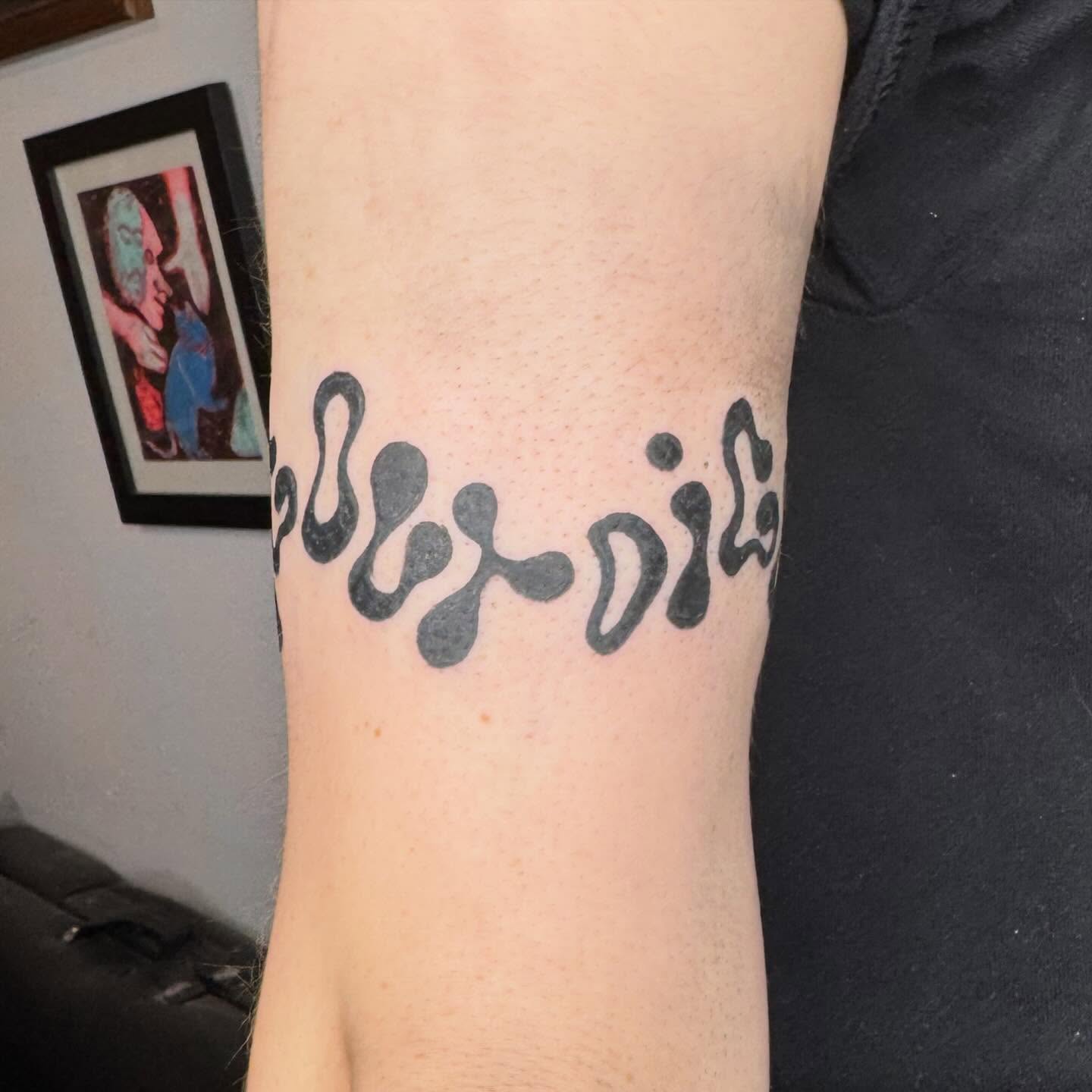 Script lettering lettering script tattoo on the forearm by @mr.smiley___